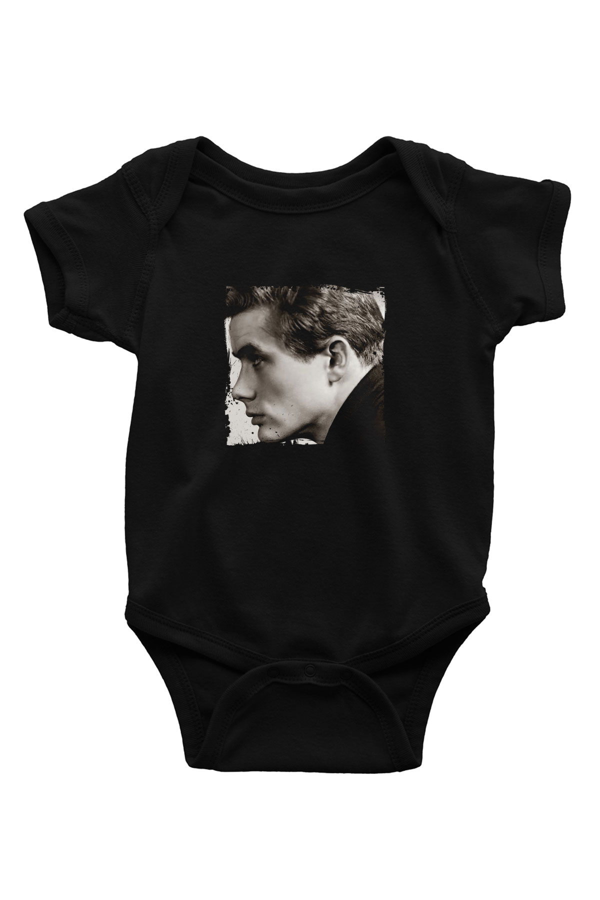 James Dean Baskılı Unisex Siyah Bebek Body - Zıbın