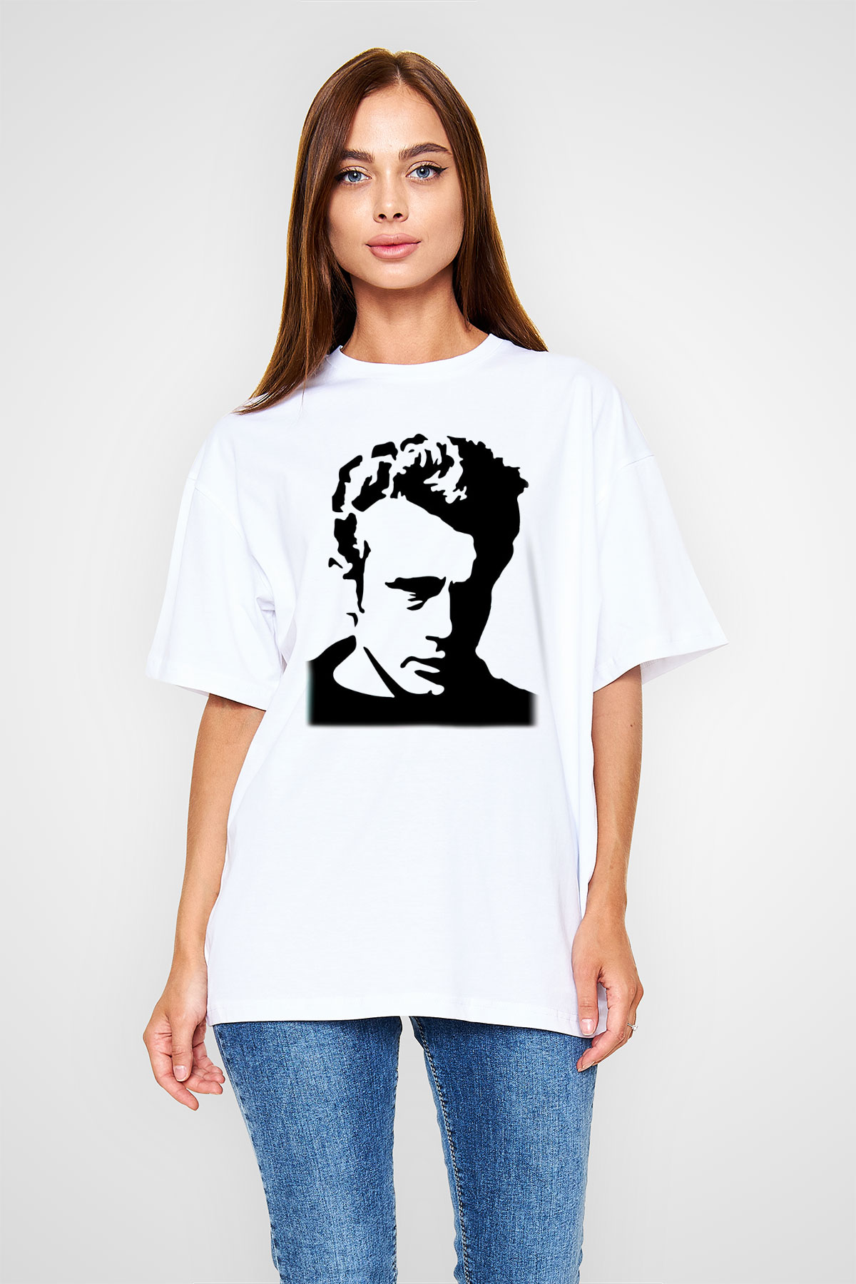 James Dean Beyaz Unisex Oversize Tişört T-Shirt