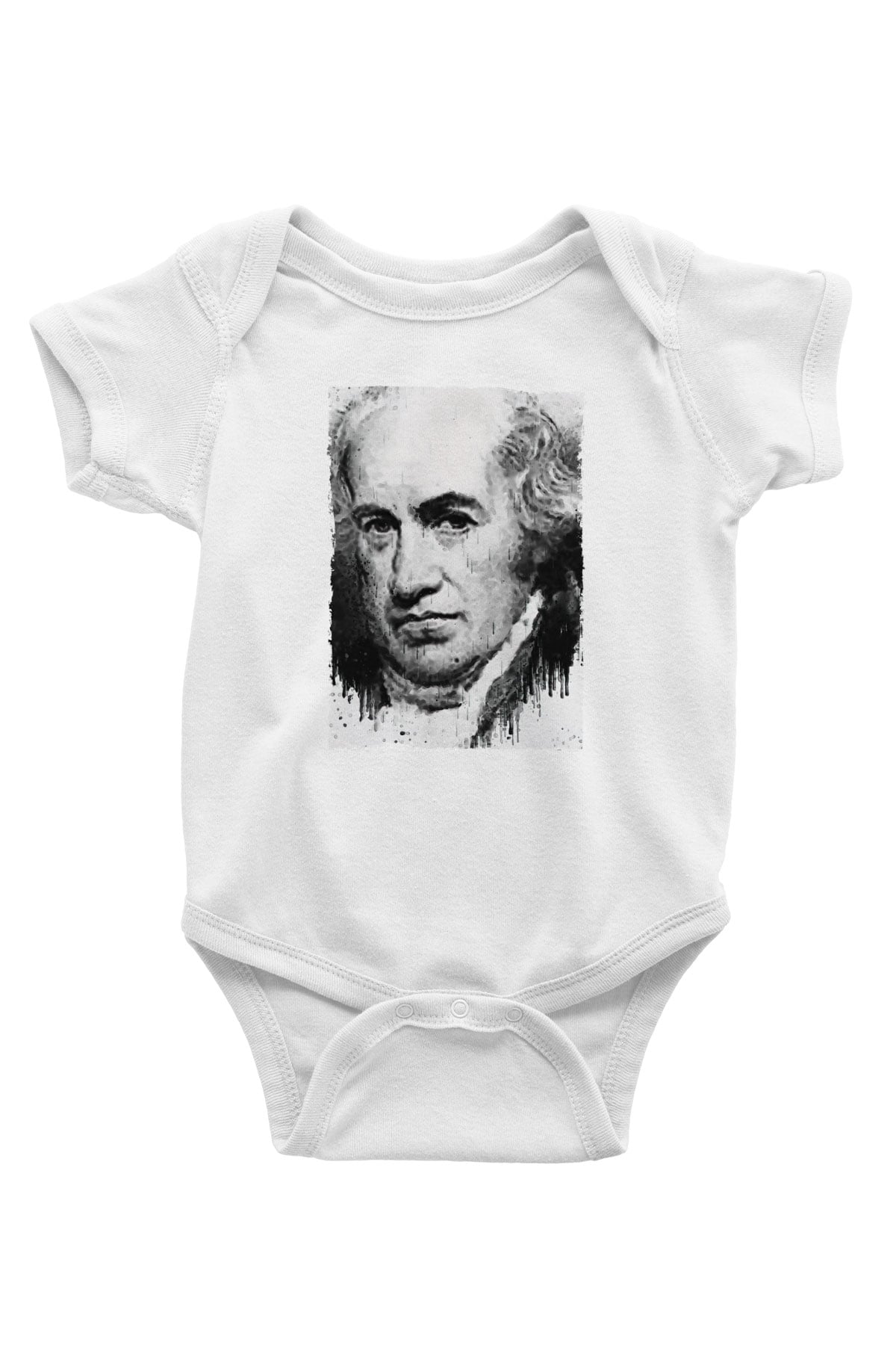 James Watt Baskılı Beyaz Bebek Body - Zıbın