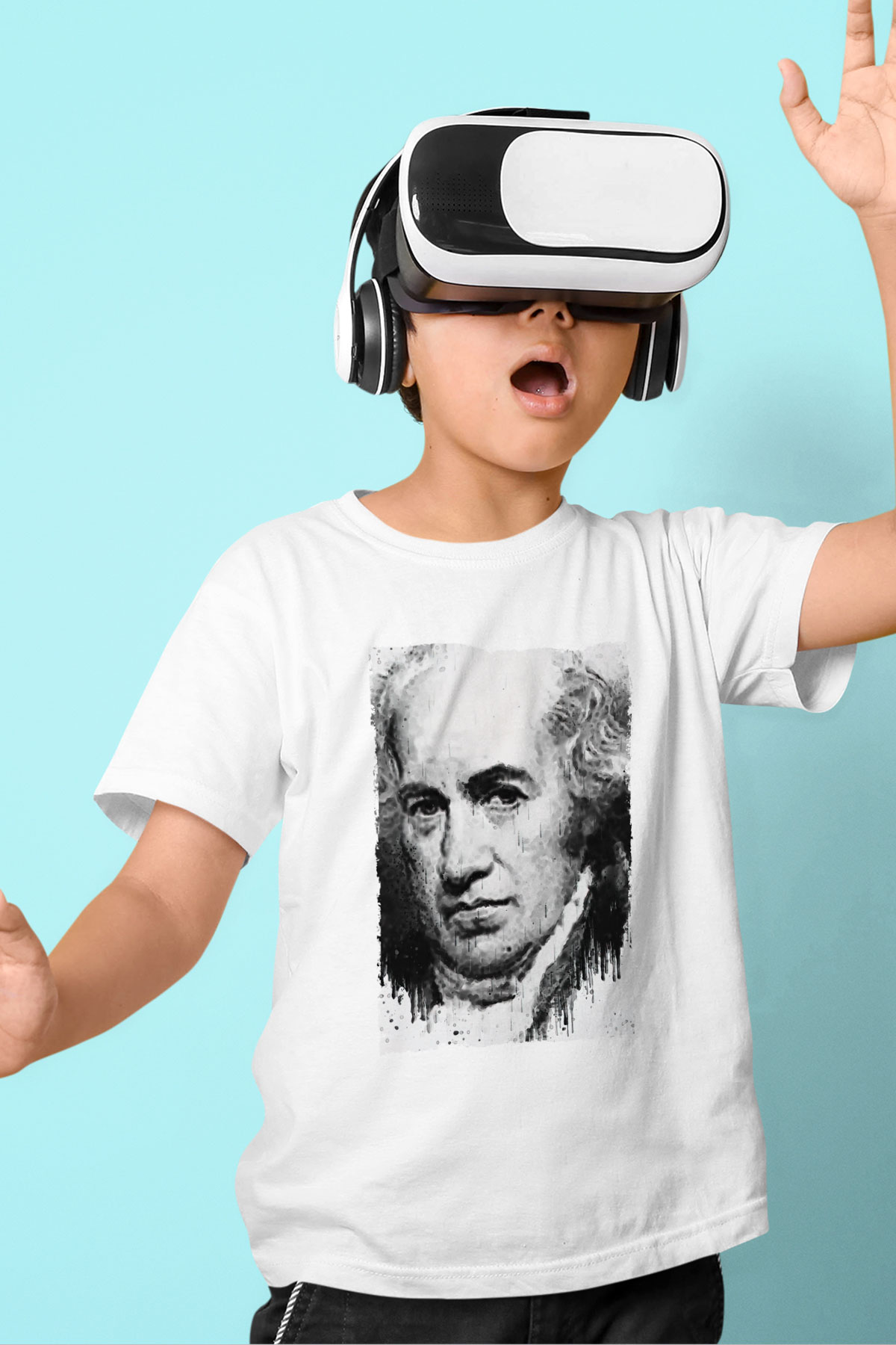 James Watt Baskılı Unisex Beyaz Çocuk Tişörtü - Tshirt