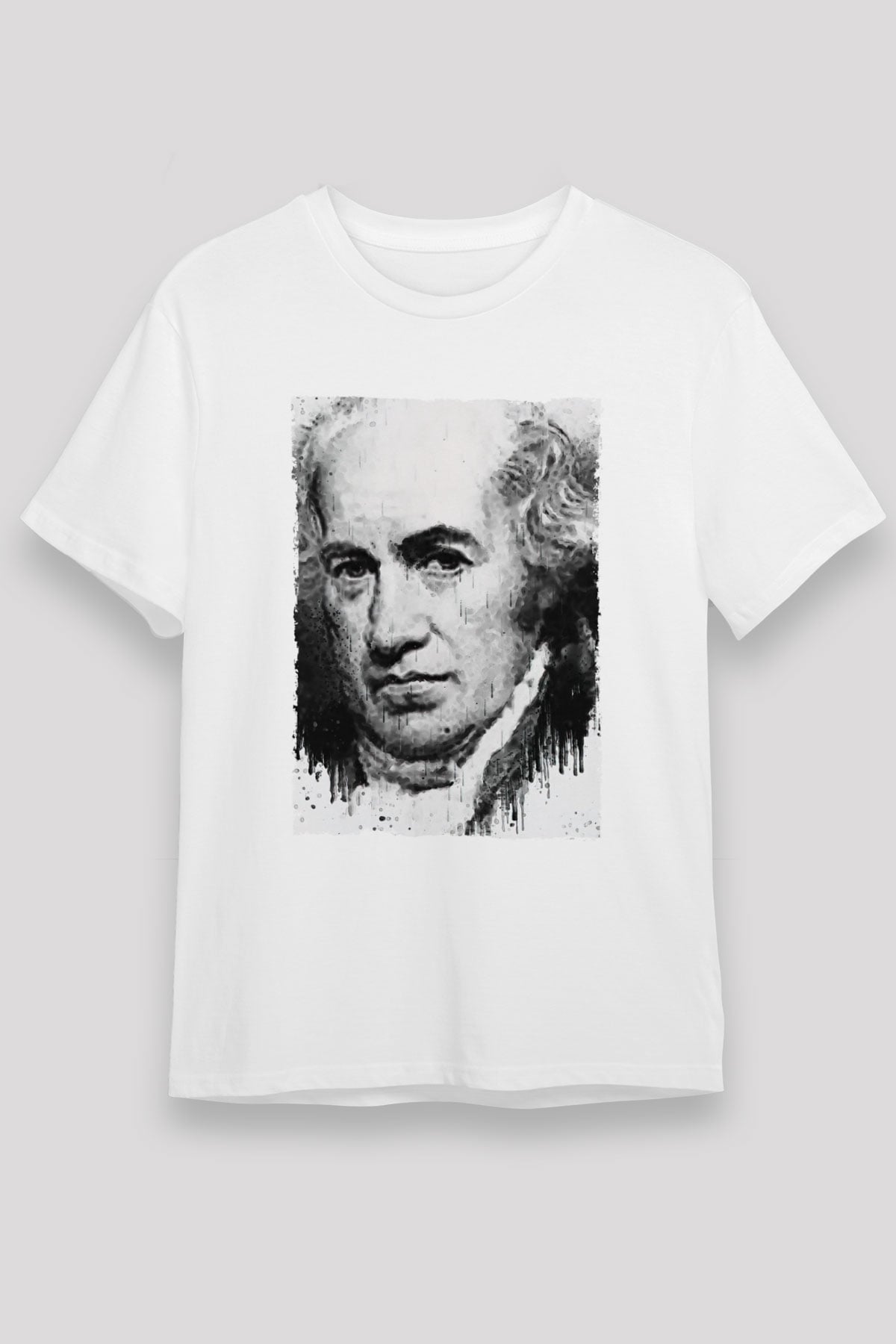 James Watt Baskılı Unisex Beyaz Tişört - Tshirt