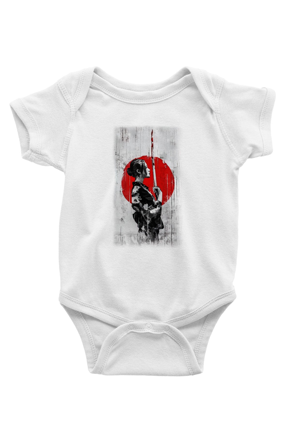Japonya Baskılı Beyaz Unisex Bebek Body - Zıbın