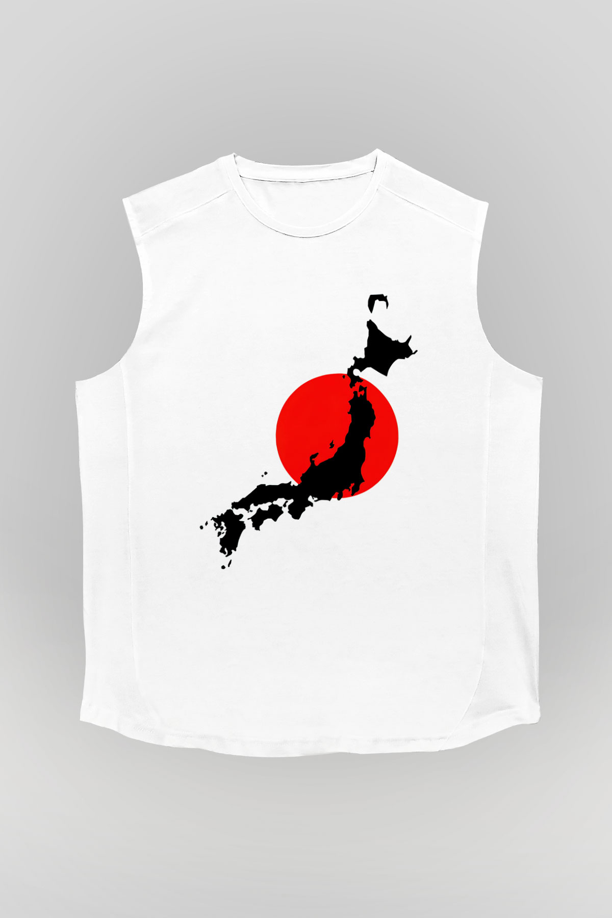 Japonya Beyaz Unisex Kolsuz Tişört
