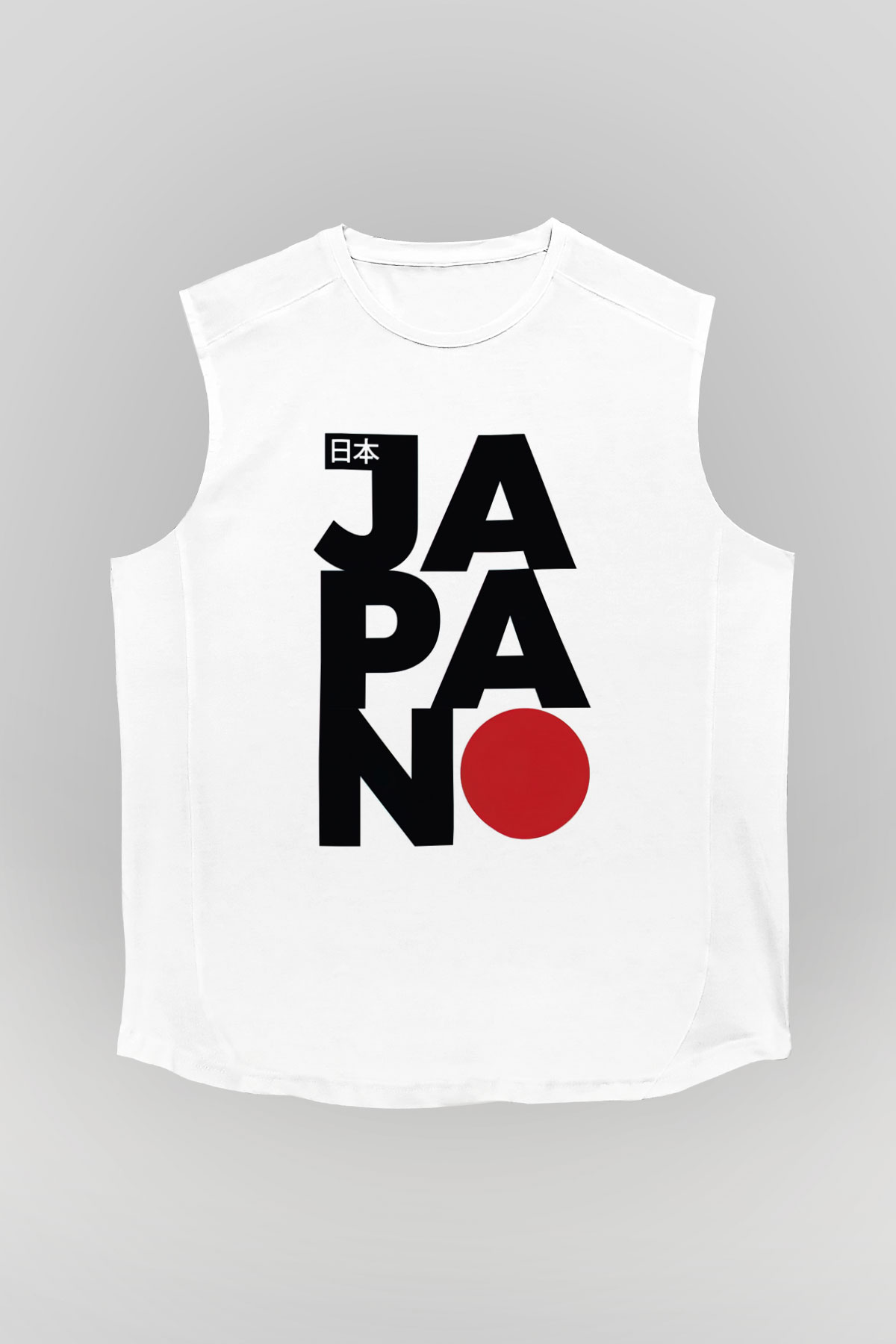 Japonya Beyaz Unisex Kolsuz Tişört
