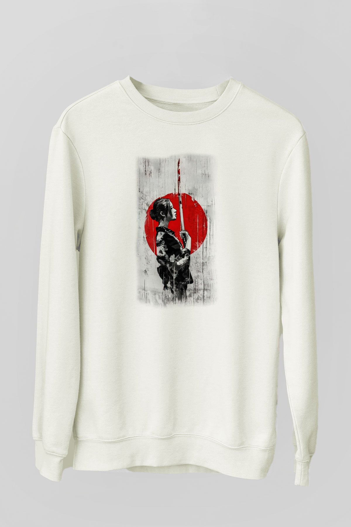 Japonya Beyaz Unisex Sweatshirt