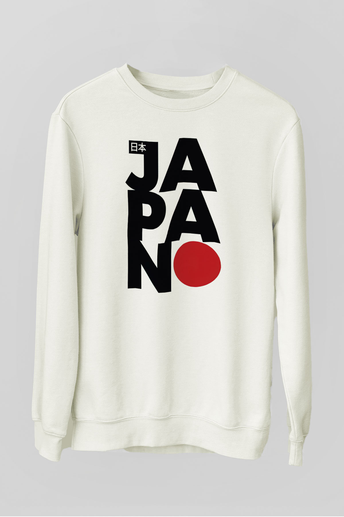 Japonya Beyaz Unisex Sweatshirt