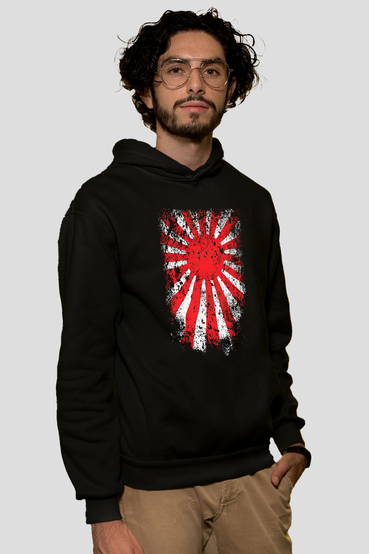 Japonya Siyah Unisex Hoodie