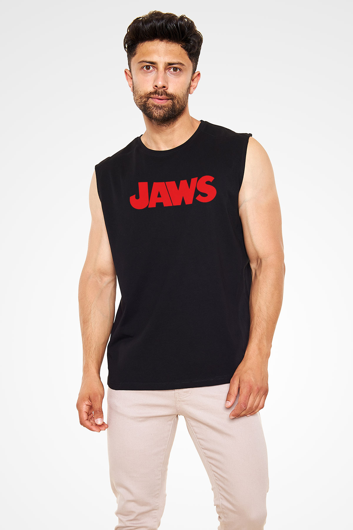 Jaws Siyah Unisex Kolsuz Tişört