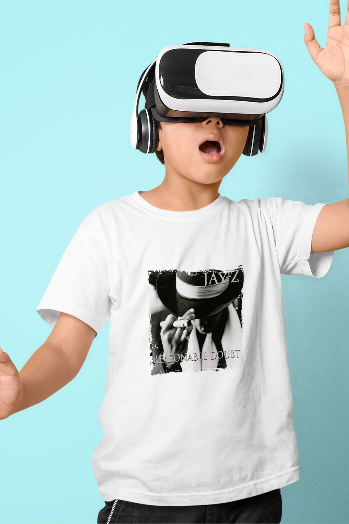 Jay-Z Baskılı Unisex Beyaz Çocuk Tişört