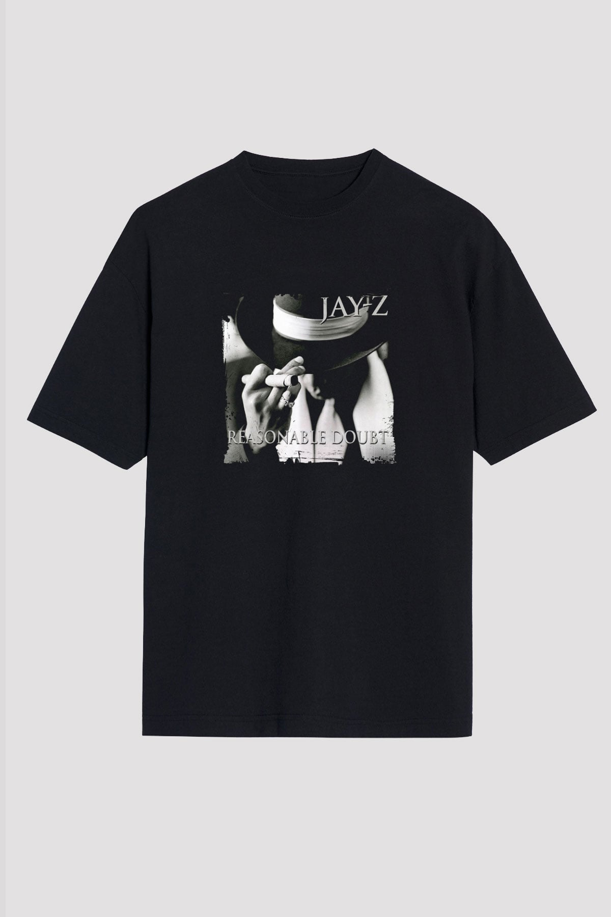 Jay-Z Baskılı Unisex Oversize Siyah Tişört