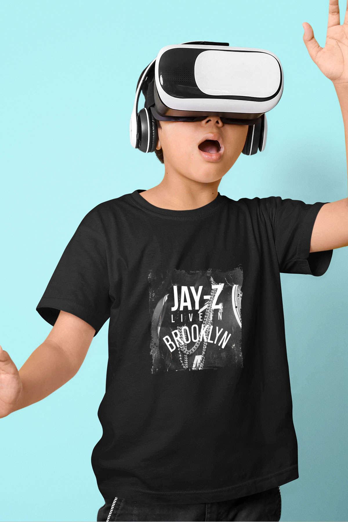 Jay-Z Baskılı Unisex Siyah Çocuk Tişört