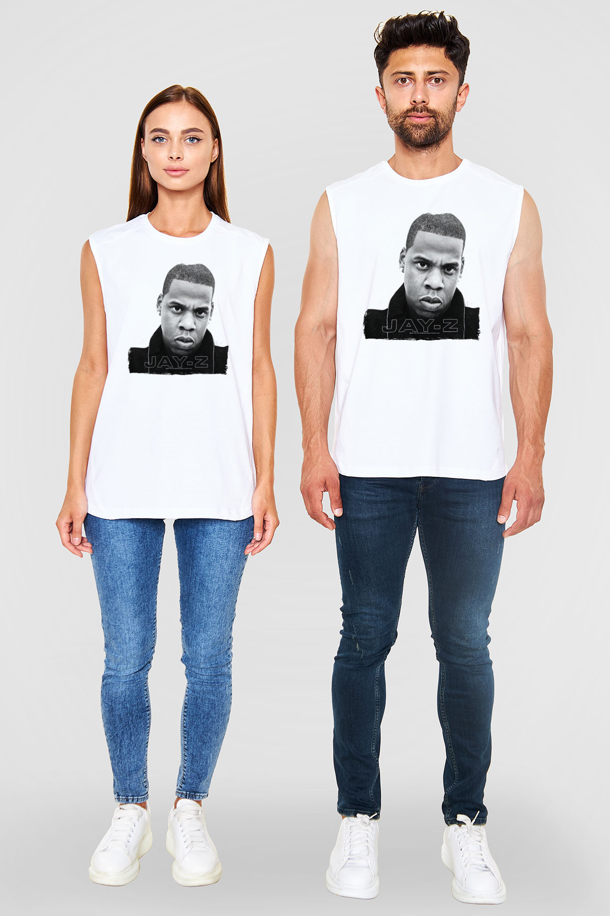 Jay-Z Beyaz Unisex Kolsuz Tişört