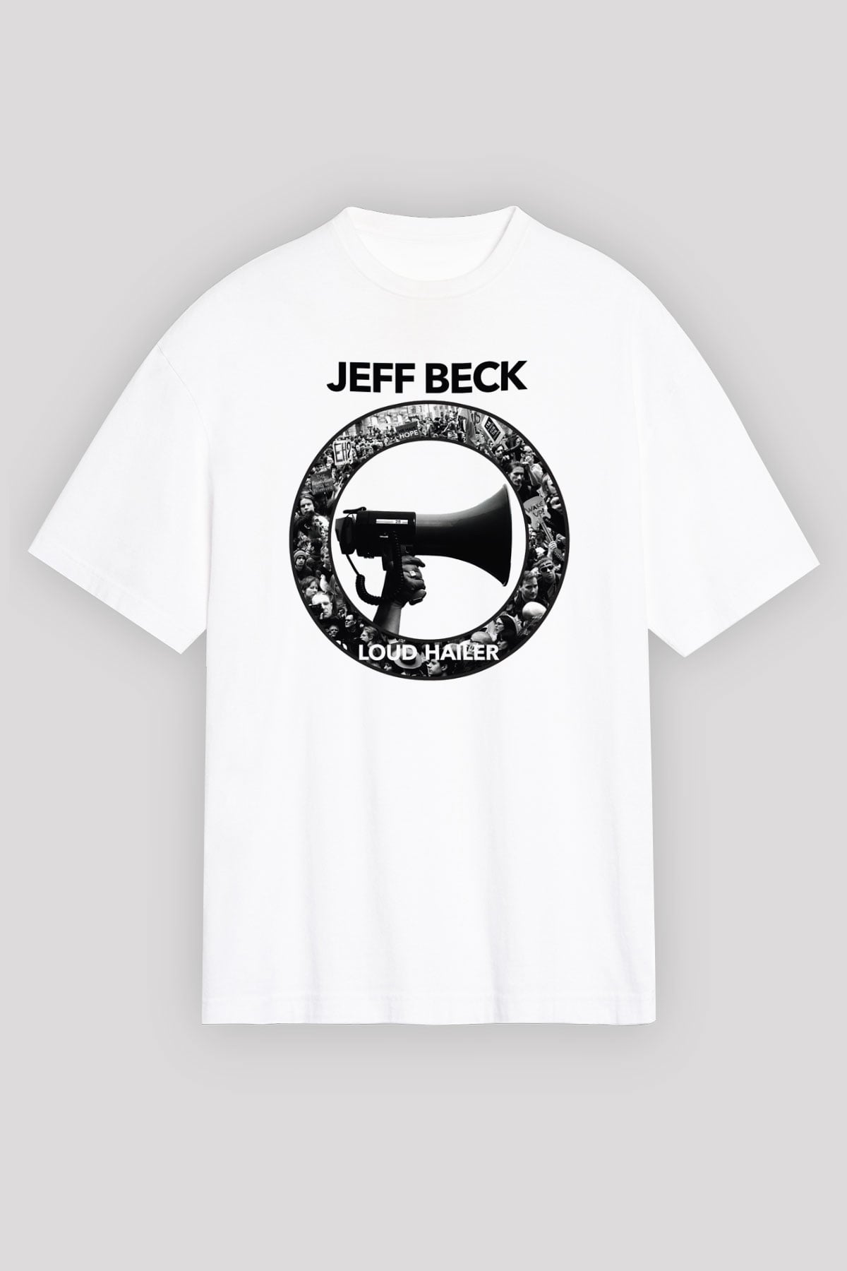 Jeff Beck Beyaz Unisex Oversize Tişört T-Shirt