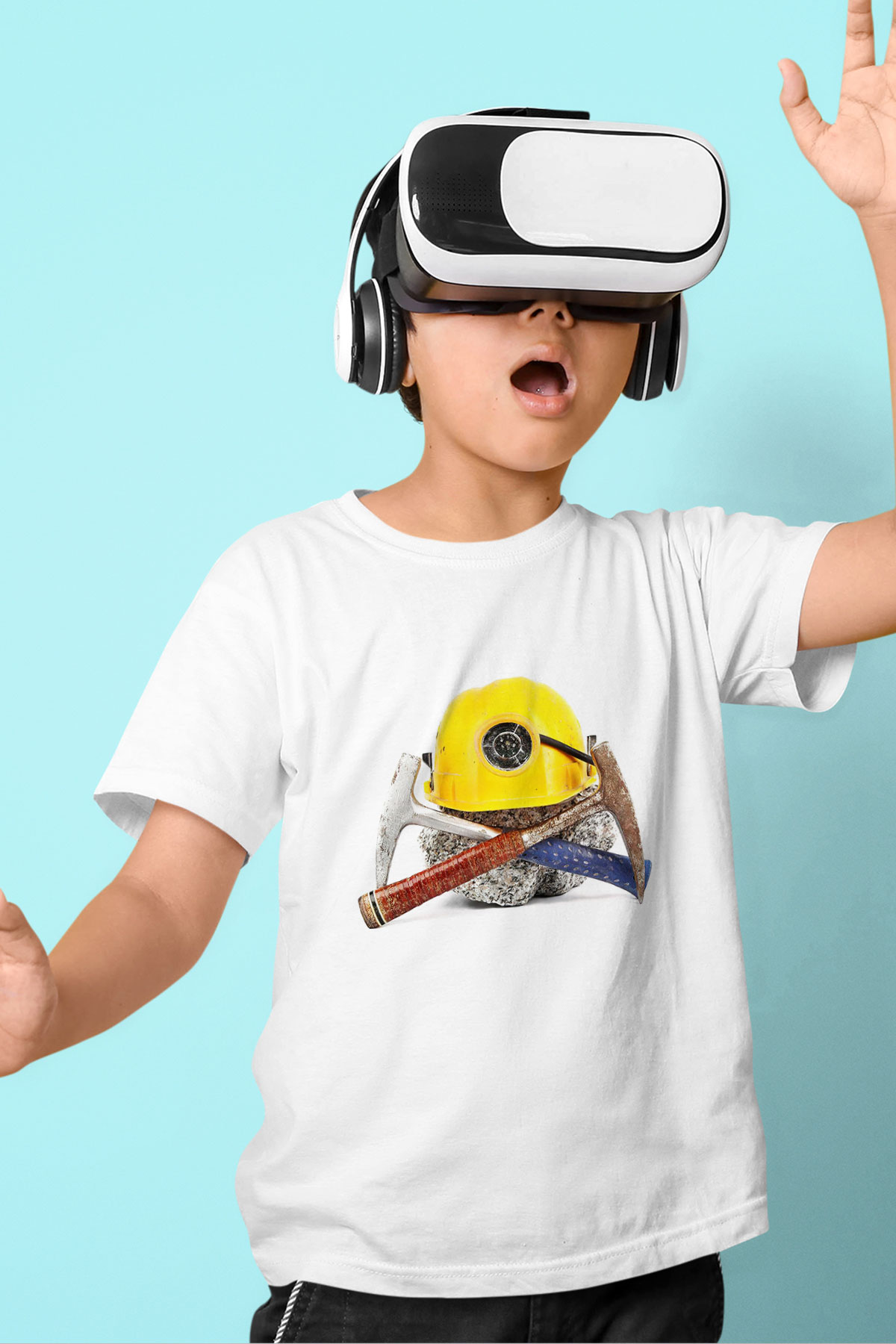 Jeolog Baskılı Beyaz Unisex Çocuk Tişört