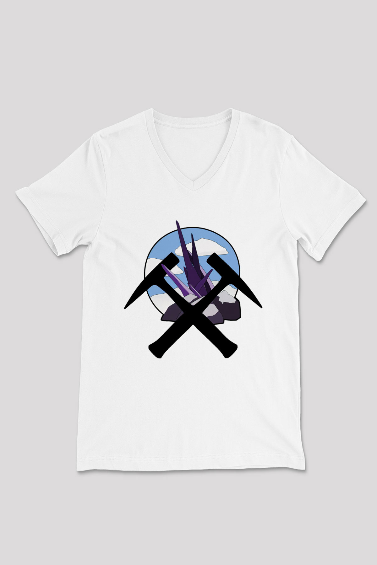 Jeolog Beyaz Unisex V Yaka Tişört T-Shirt