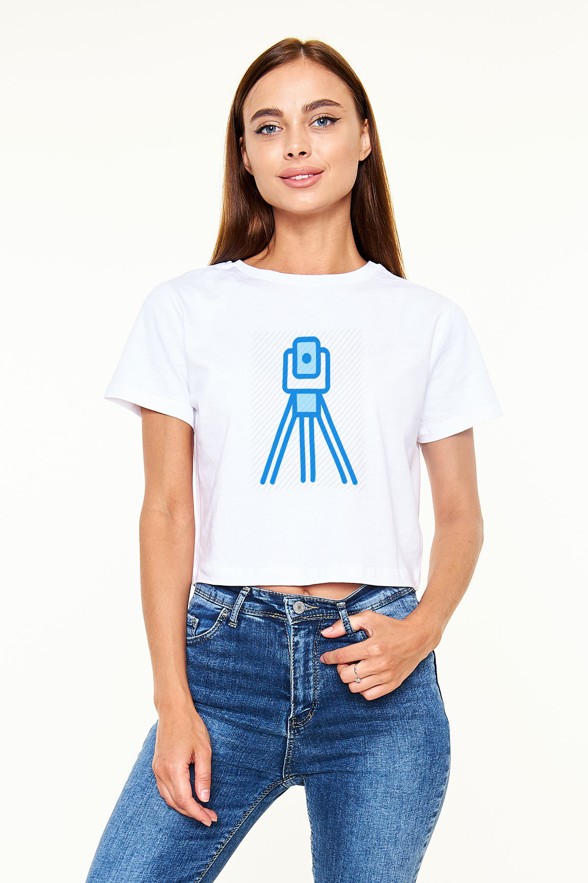 Jeoloji mühendisi Beyaz Croptop Tişört