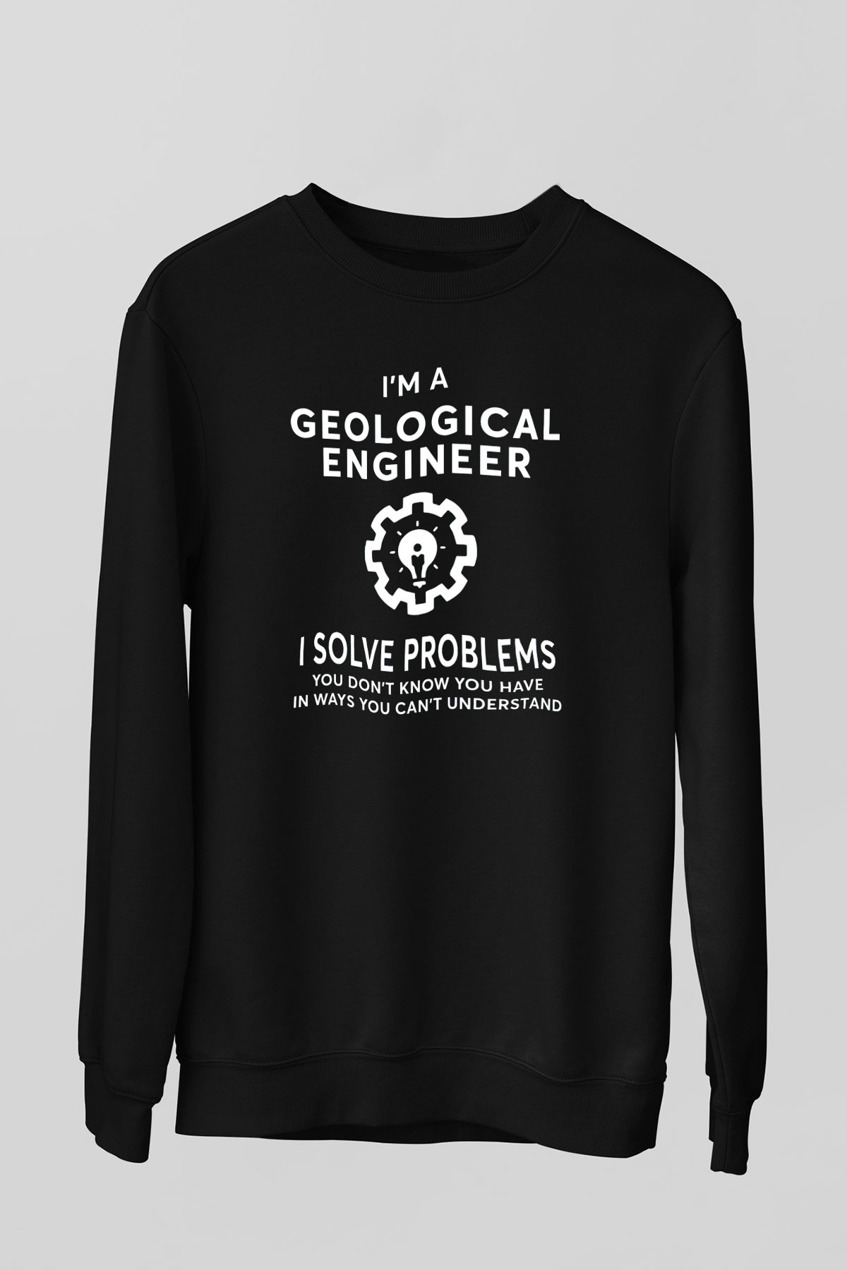 Jeoloji mühendisi Siyah Unisex Sweatshirt