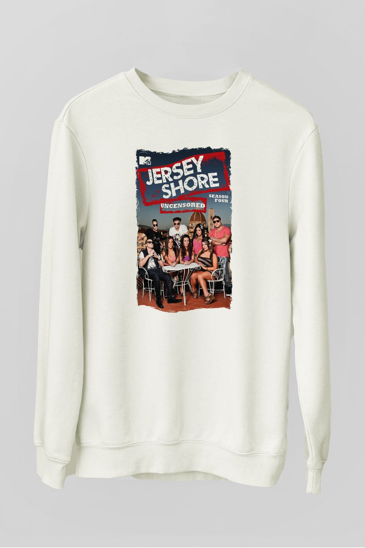 Jersey Shore Beyaz Unisex Sweatshirt