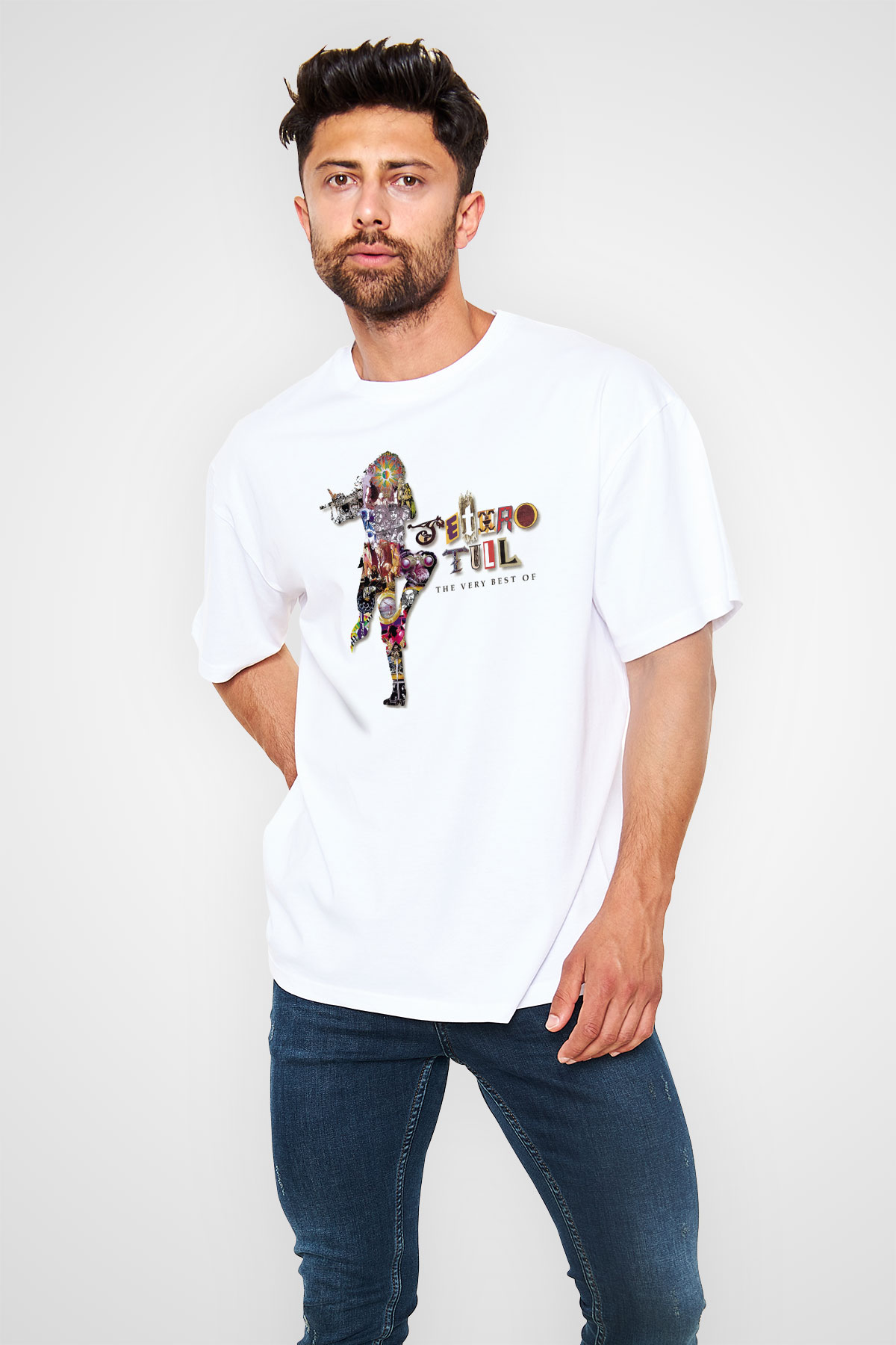 Jethro Tull Beyaz Unisex Oversize Tişört T-Shirt