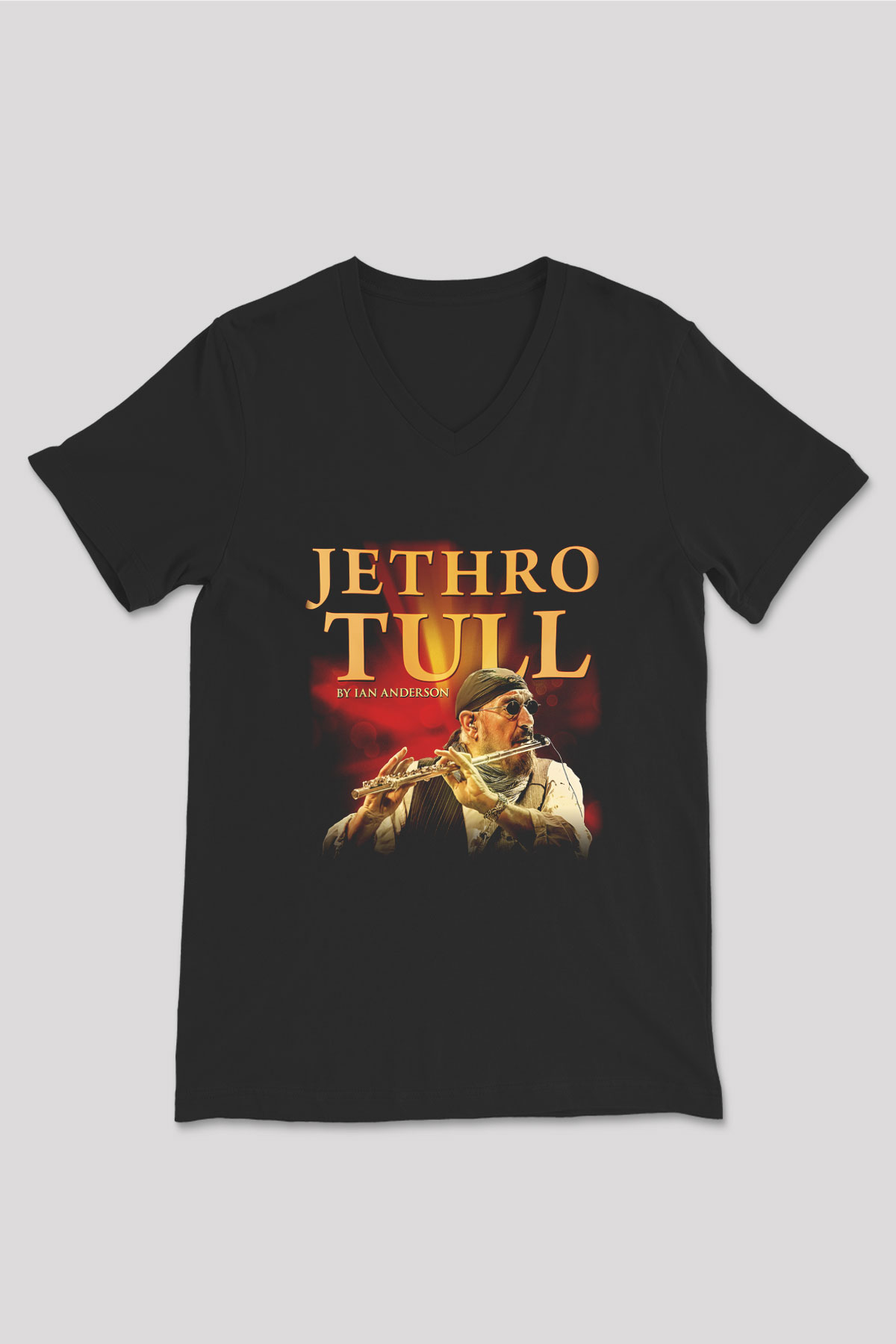 Jethro Tull Siyah Unisex V Yaka Tişört T-Shirt