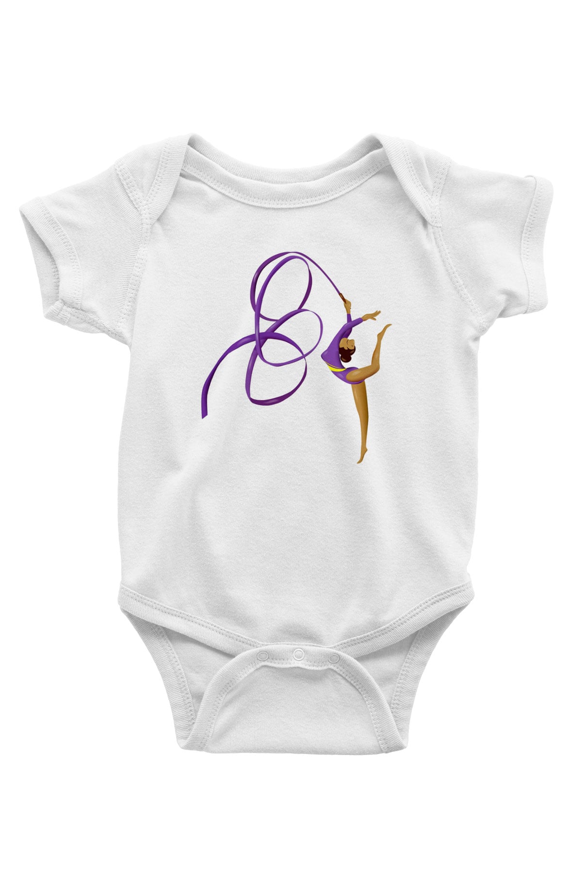 Jimnastik Baskılı Beyaz Unisex Bebek Body - Zıbın