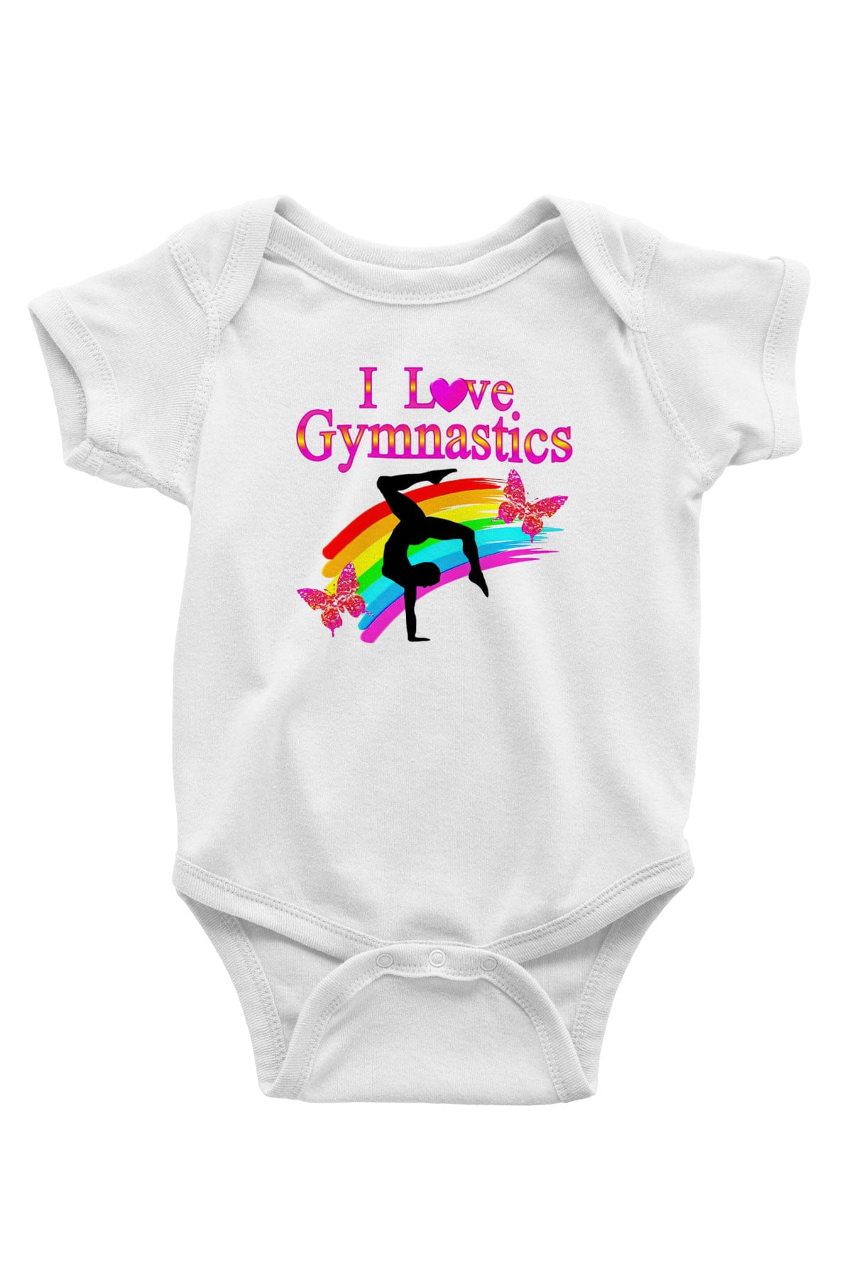 Jimnastik Baskılı Beyaz Unisex Bebek Body - Zıbın