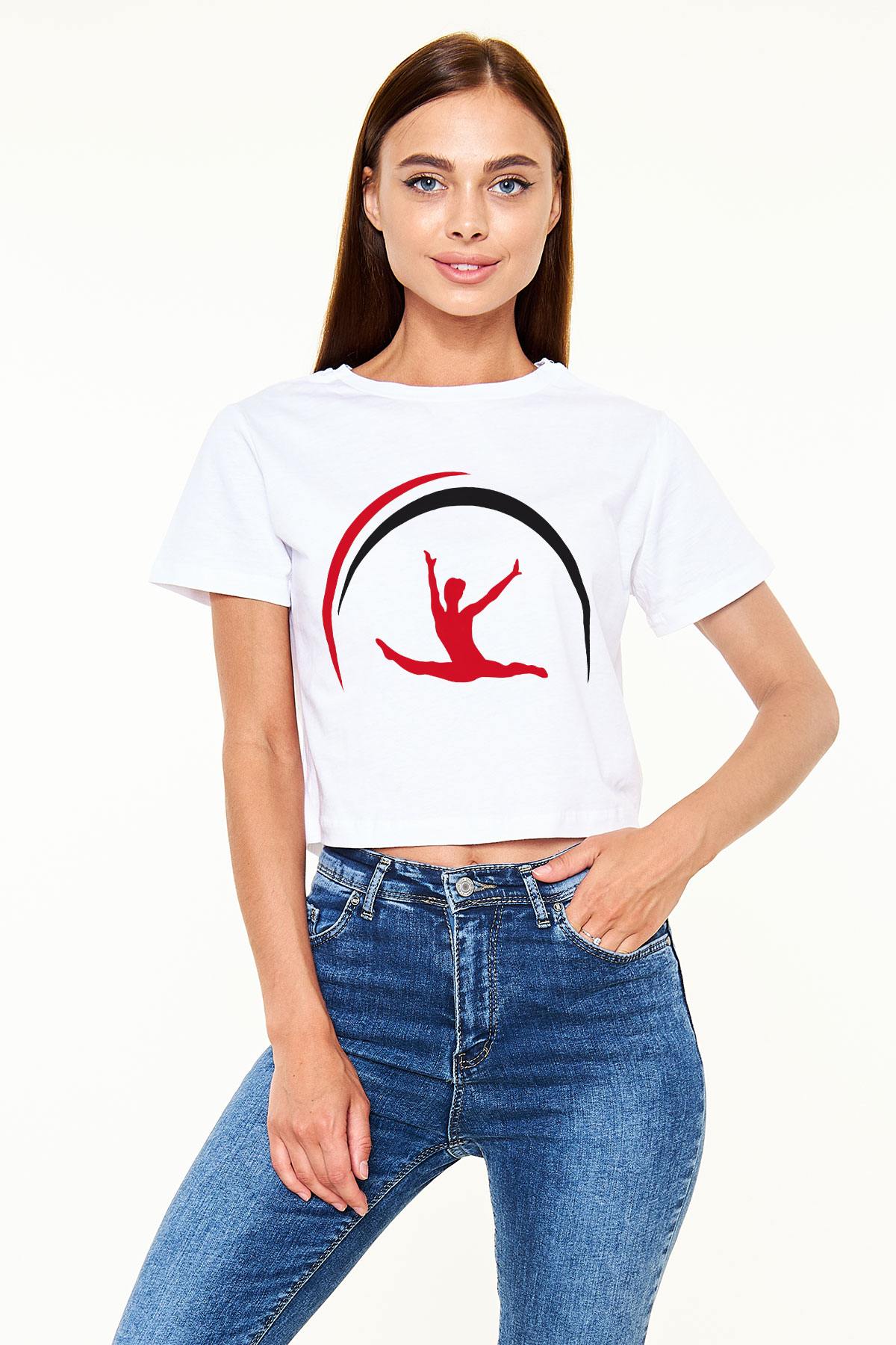 Jimnastik Beyaz Croptop Tişört