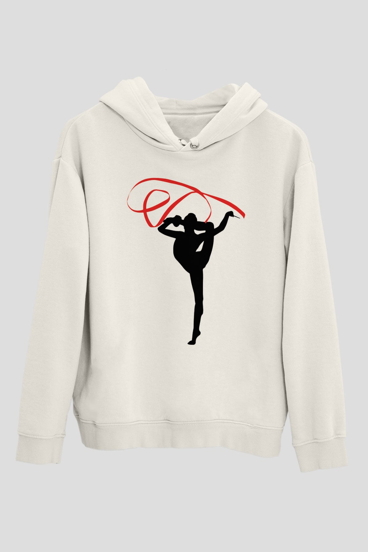 Jimnastik Beyaz Unisex Kapüşonlu Sweatshirt