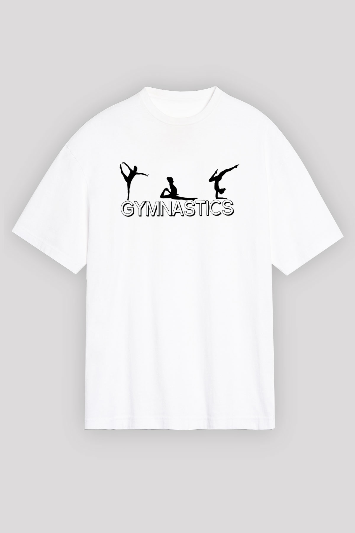 Jimnastik Beyaz Unisex Oversize Tişört T-Shirt