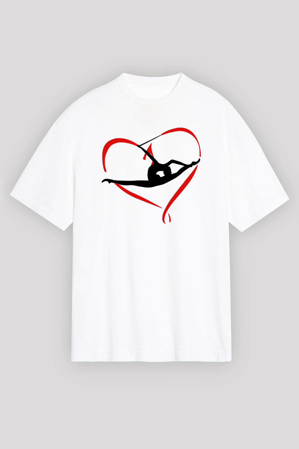 Jimnastik Beyaz Unisex Oversize Tişört T-Shirt