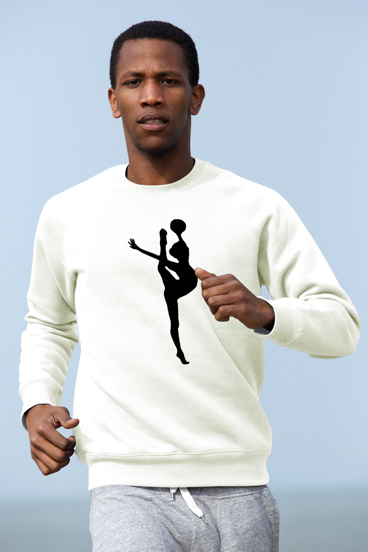 Jimnastik Beyaz Unisex Sweatshirt