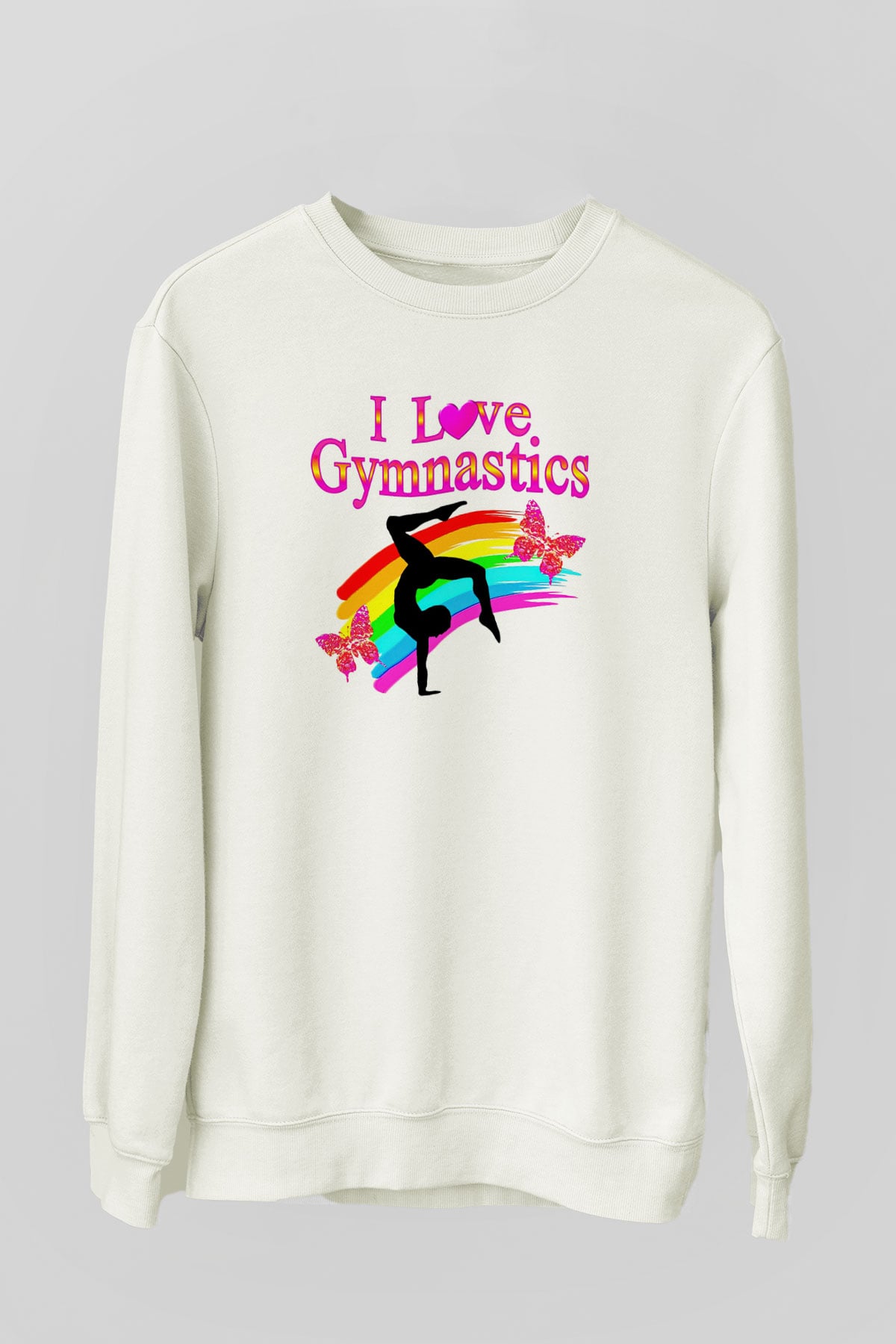 Jimnastik Beyaz Unisex Sweatshirt
