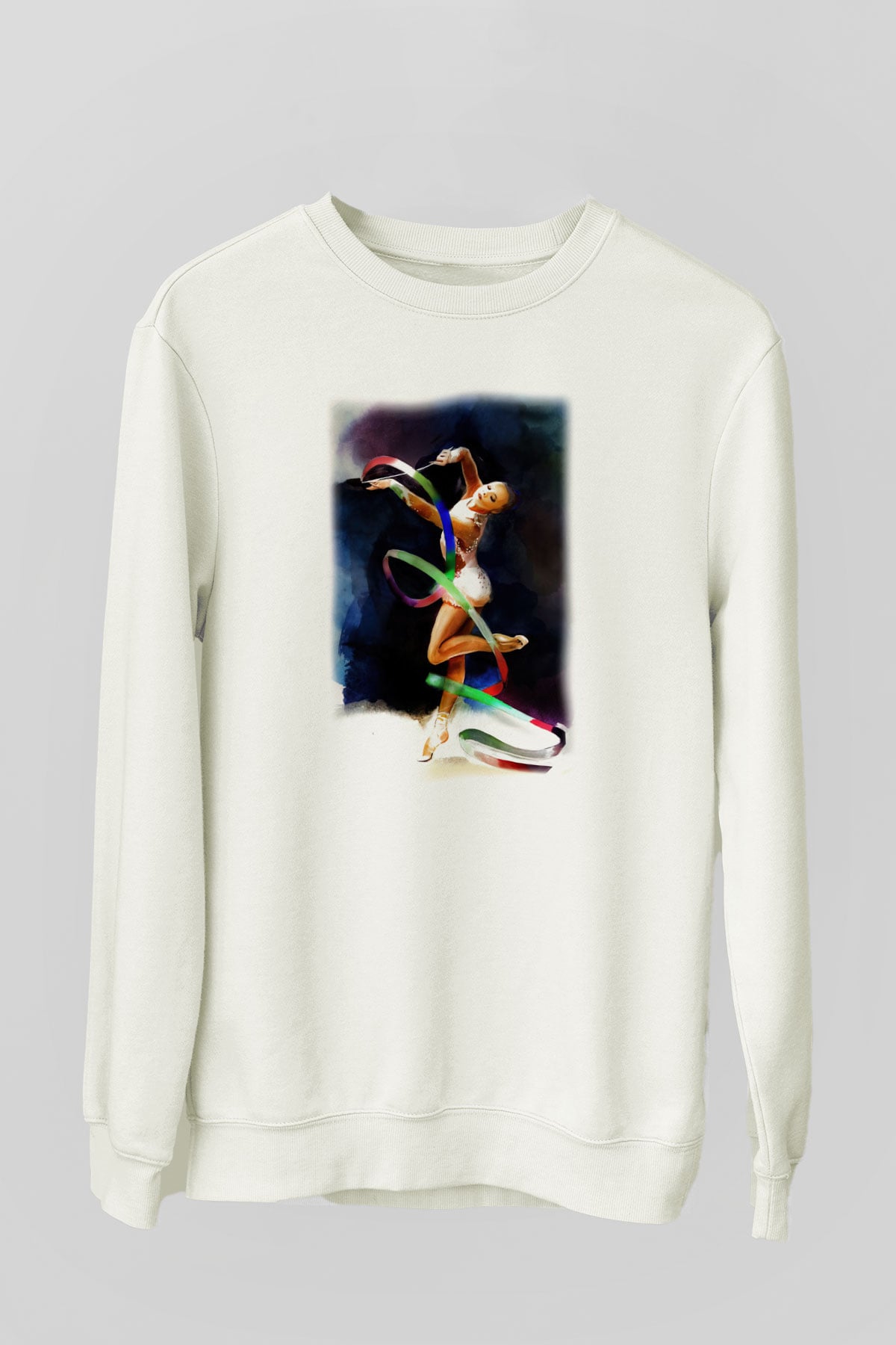 Jimnastik Beyaz Unisex Sweatshirt