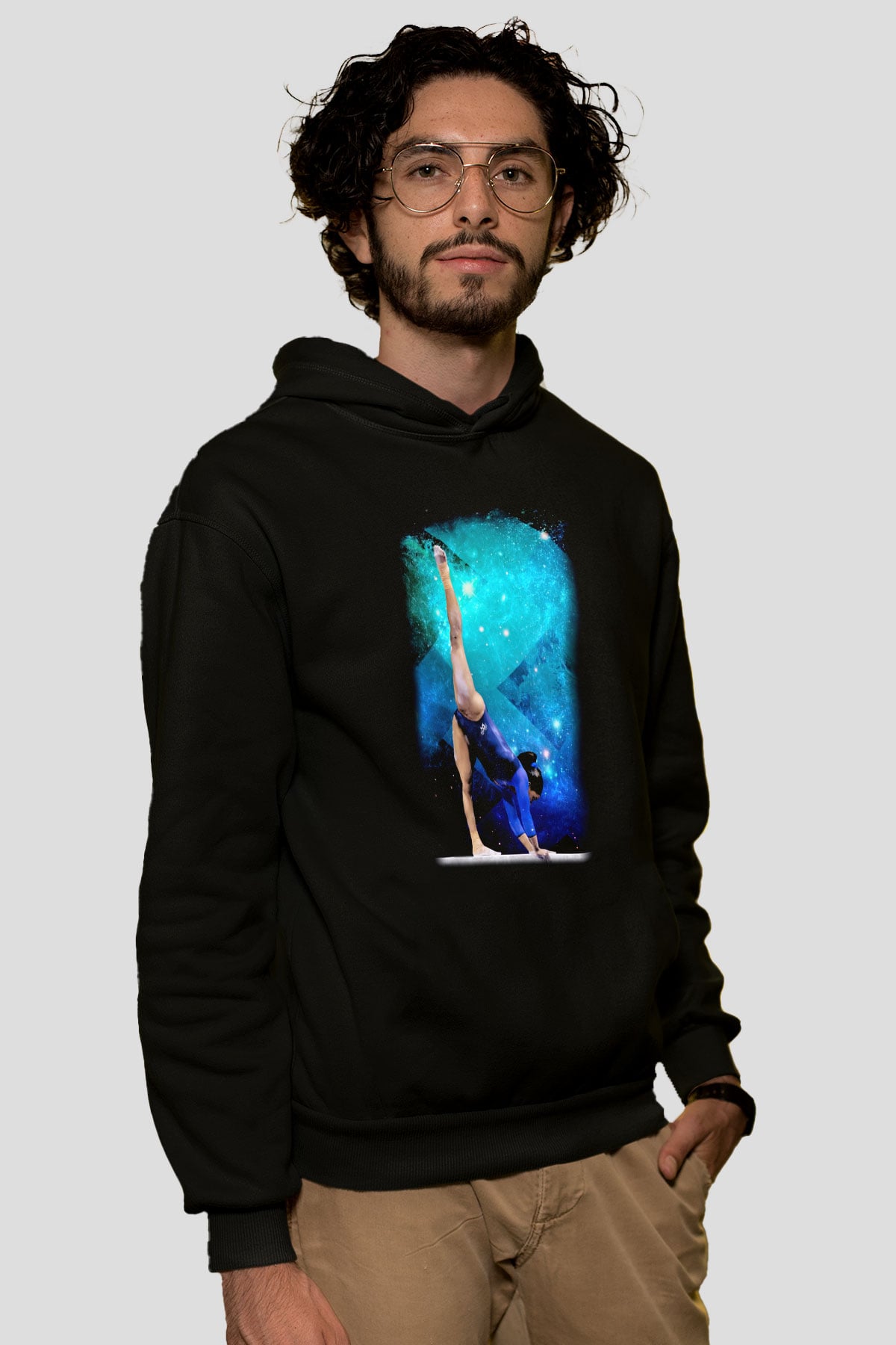 Jimnastik Siyah Unisex Hoodie