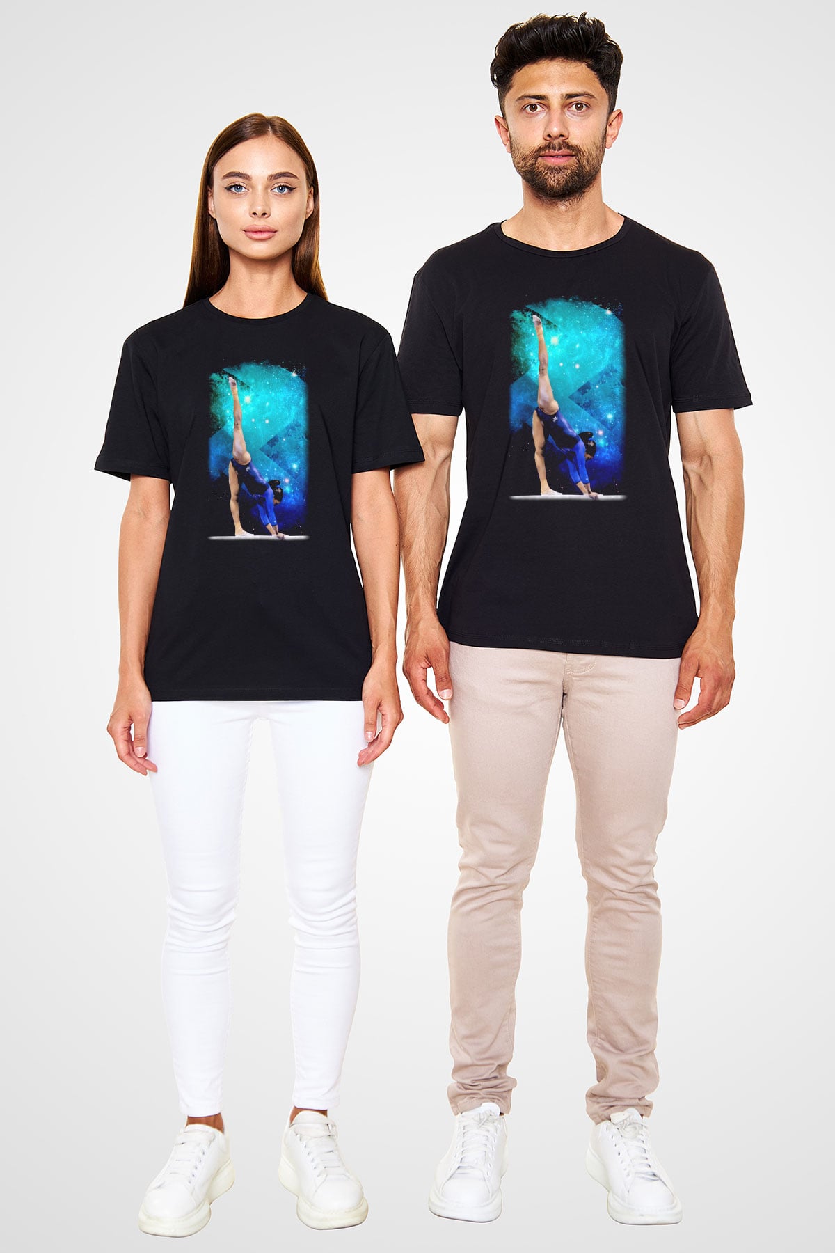 Jimnastik Siyah Unisex Tişört T-Shirt - TişörtFabrikası