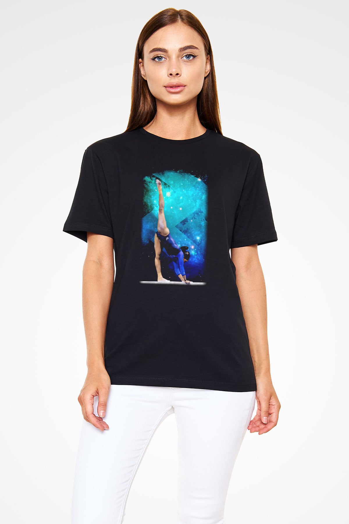 Jimnastik Siyah Unisex Tişört T-Shirt - TişörtFabrikası