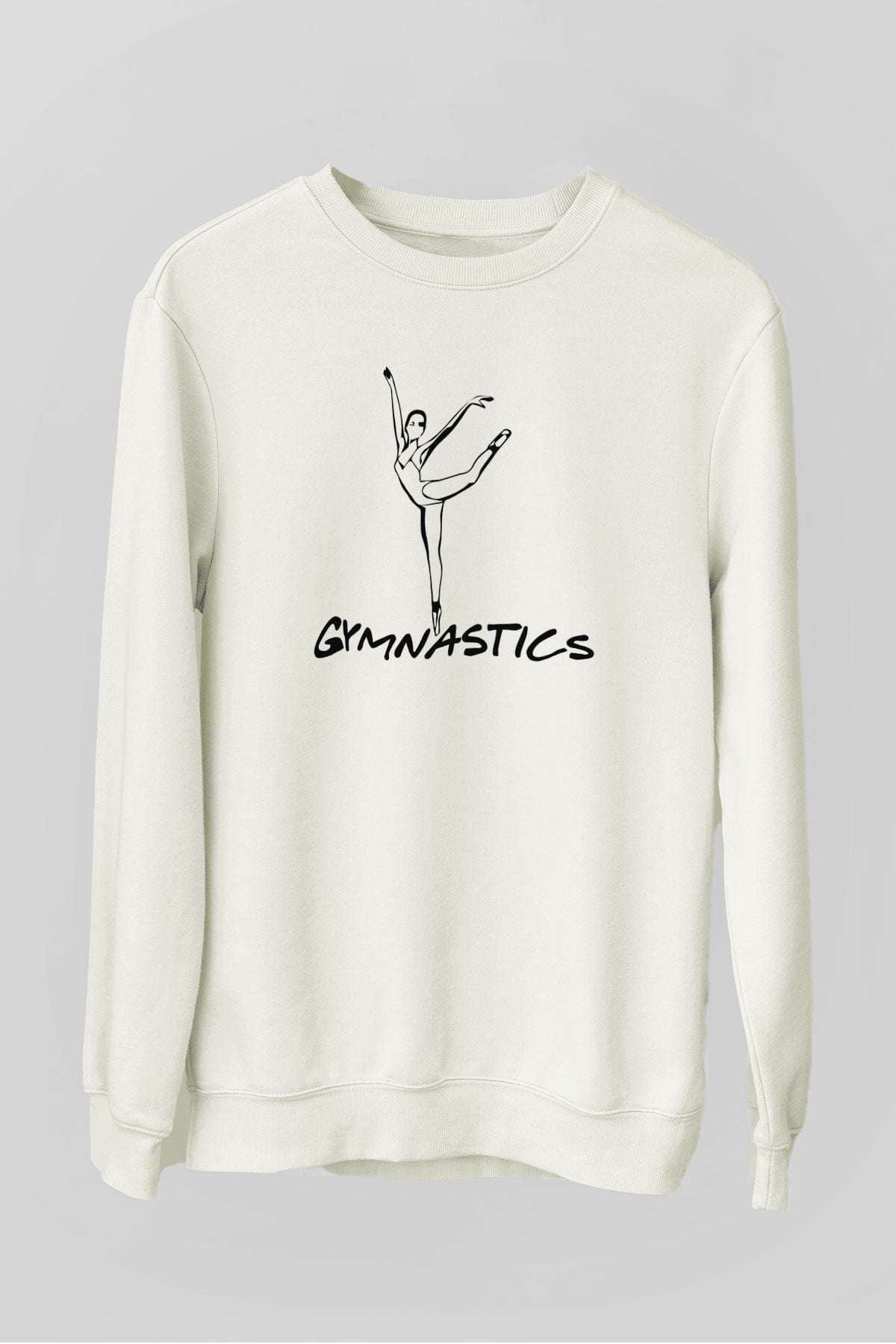 Jimnastikçi Beyaz Unisex Sweatshirt