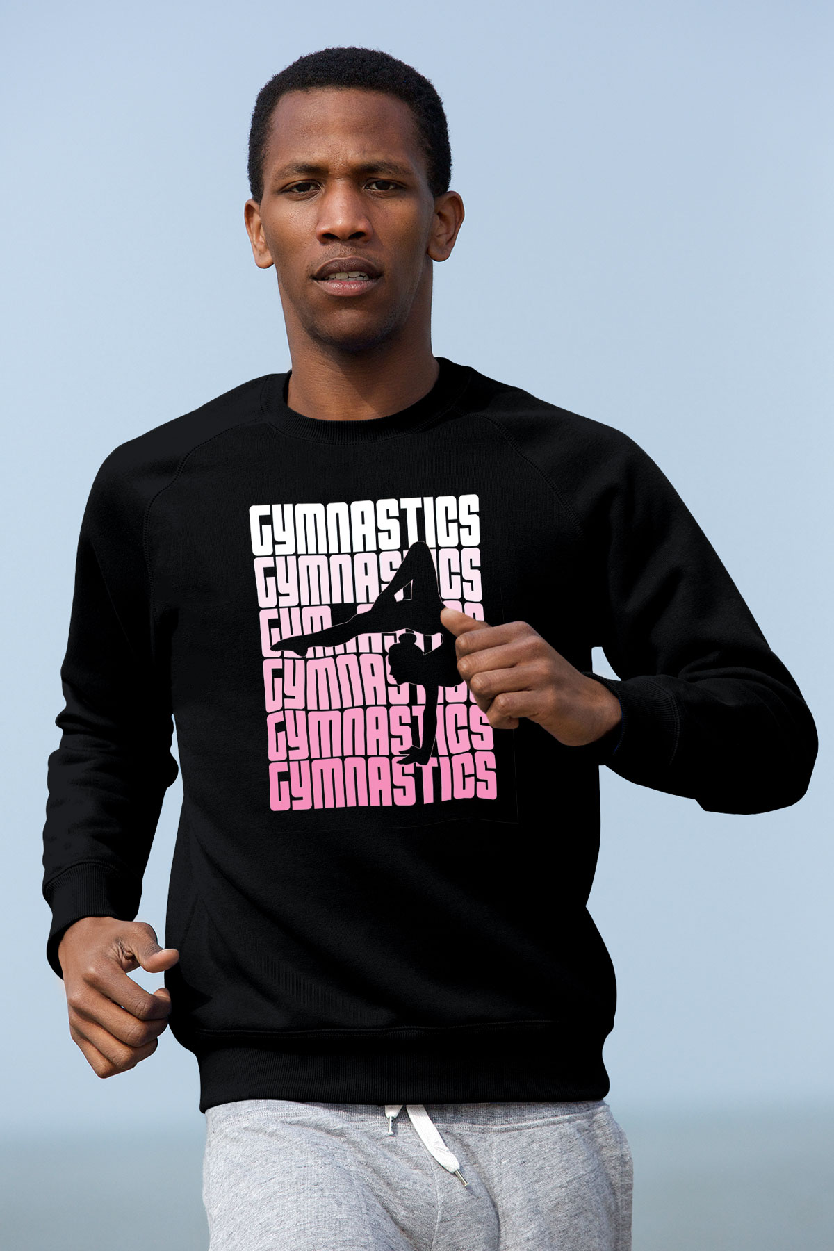 Jimnastikçi Siyah Unisex Sweatshirt