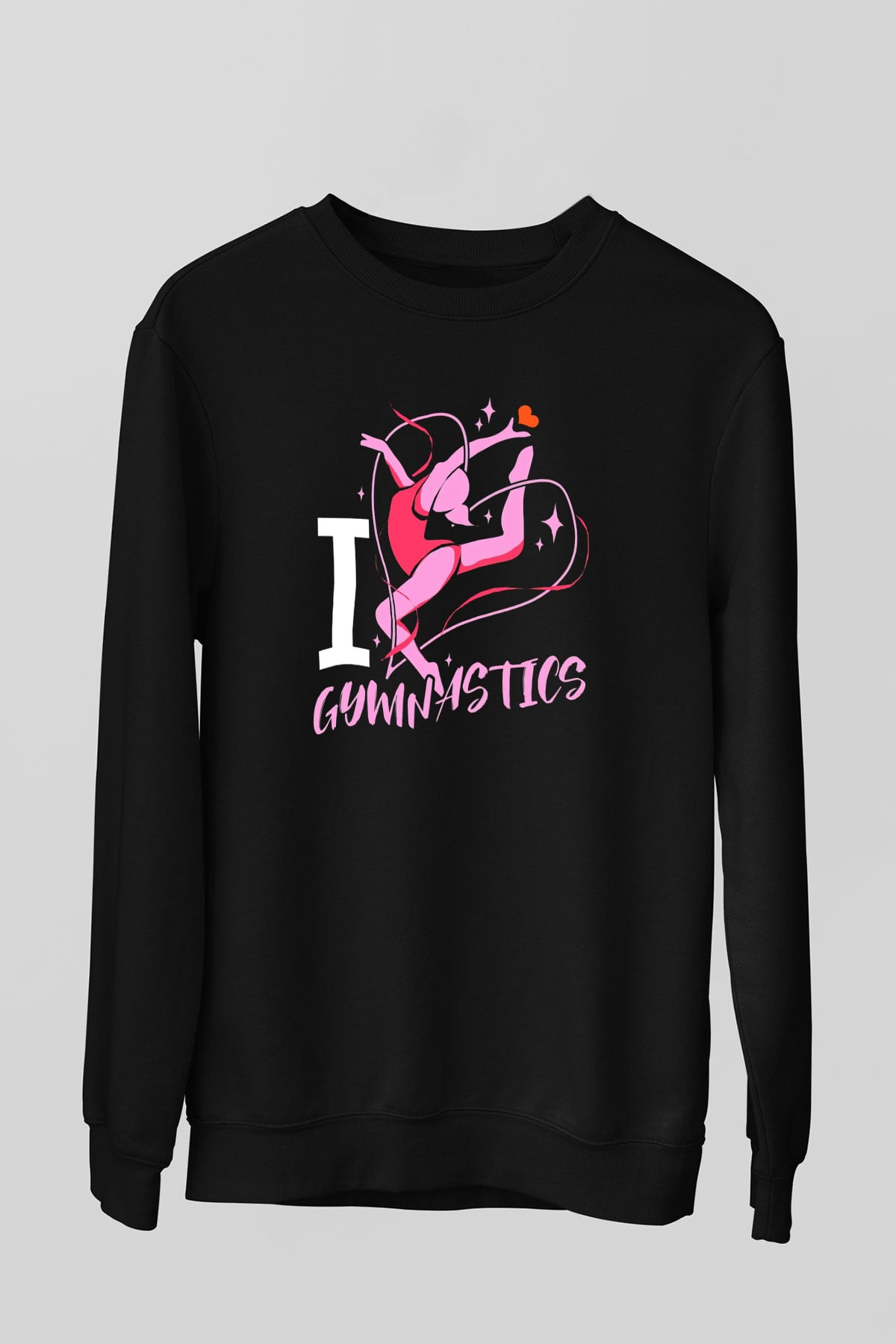 Jimnastikçi Siyah Unisex Sweatshirt