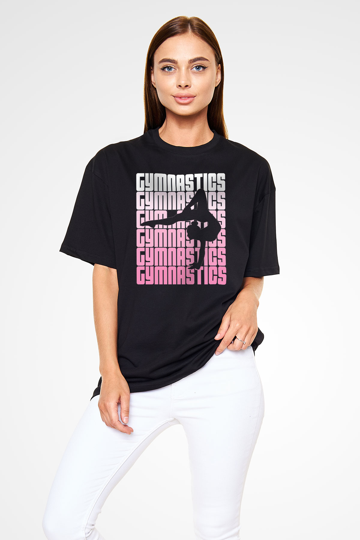 Jimnastikçi Siyah Unisex Tişört T-Shirt - TişörtFabrikası