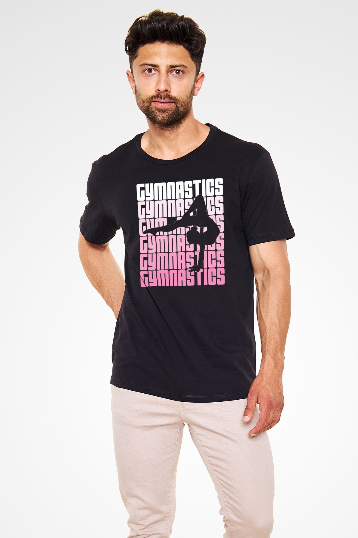 Jimnastikçi Siyah Unisex Tişört T-Shirt - TişörtFabrikası