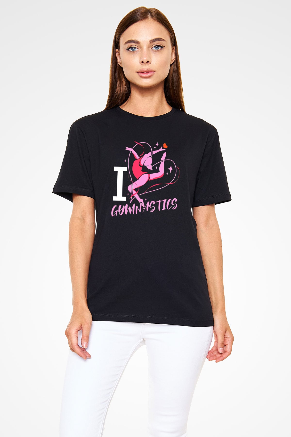 Jimnastikçi Siyah Unisex Tişört T-Shirt - TişörtFabrikası