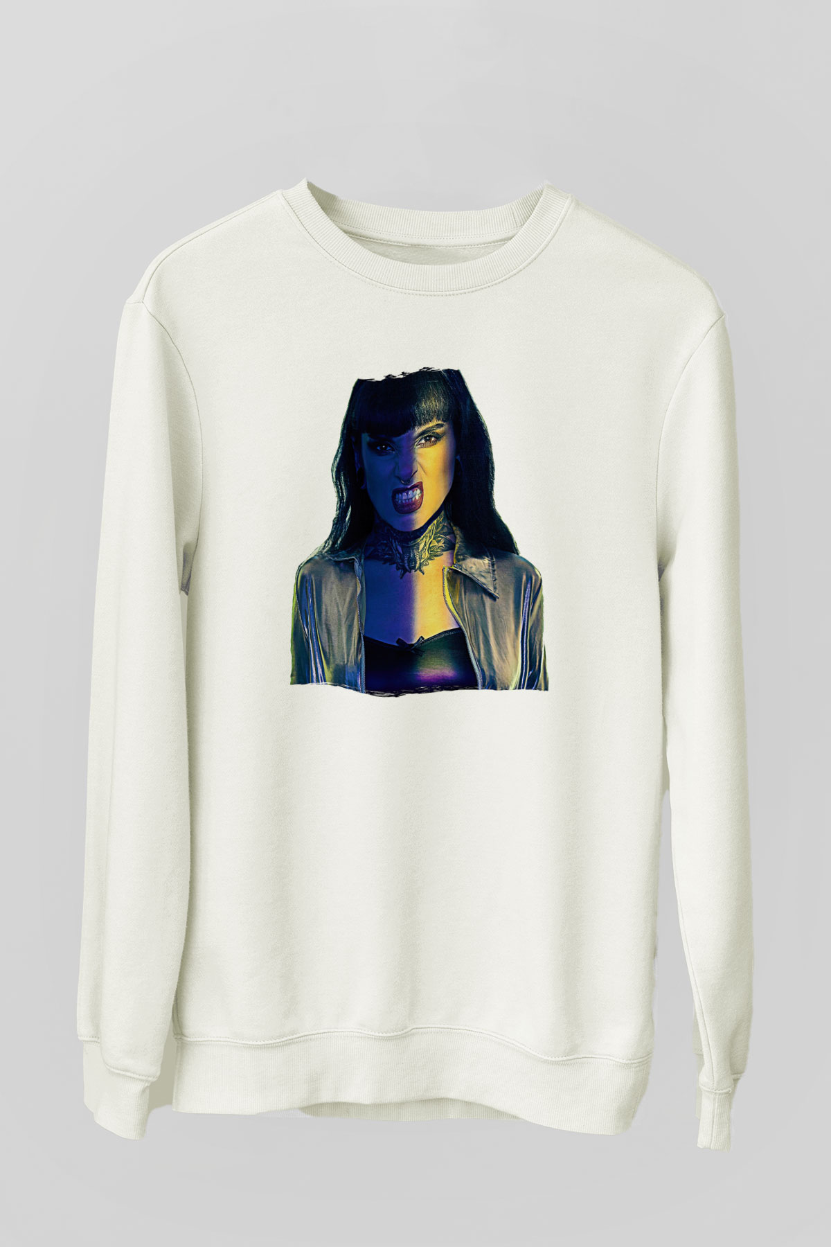 Jinjer Baskılı Beyaz Unisex Sweatshirt