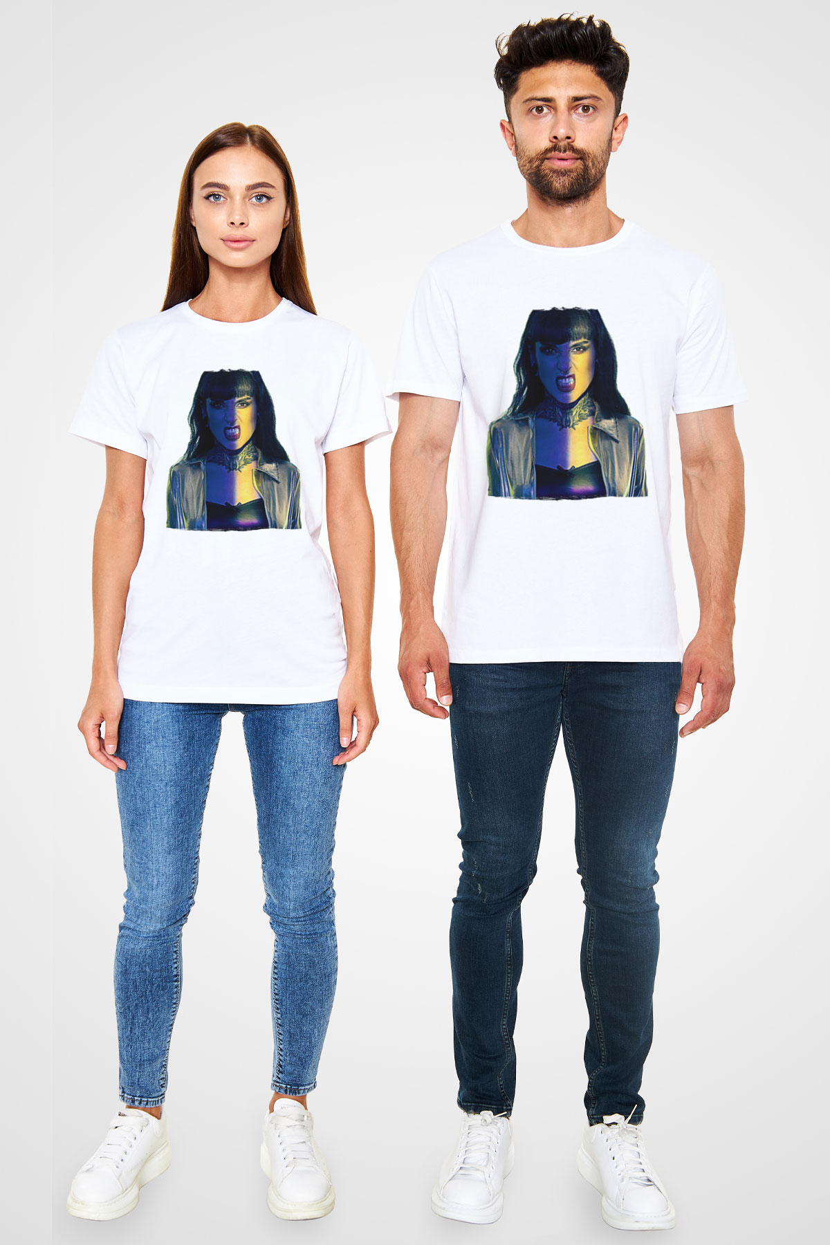 Jinjer Baskılı Unisex Beyaz Tişört - Tshirt