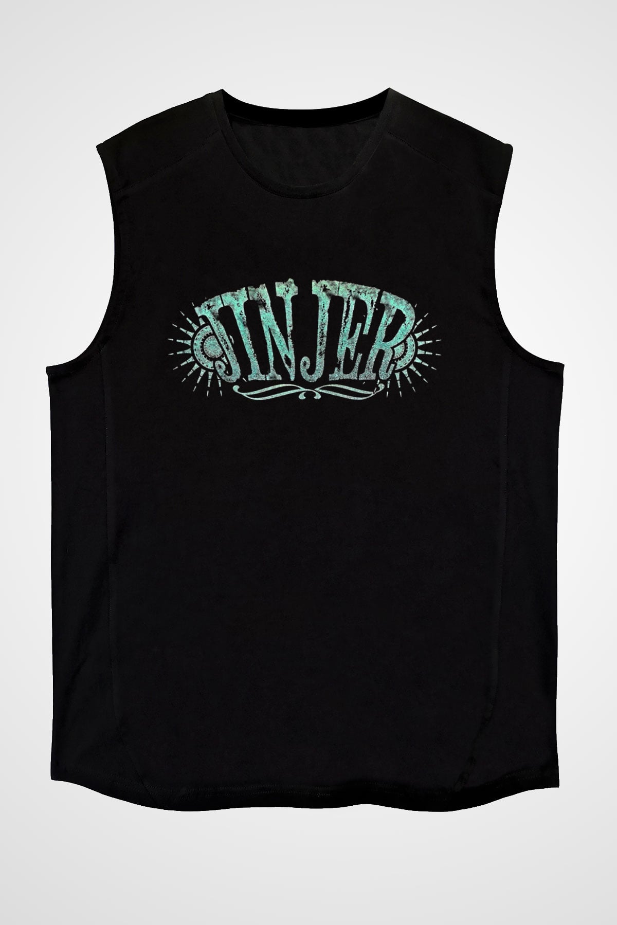 Jinjer Baskılı Unisex Siyah Kolsuz Tişört - Tshirt