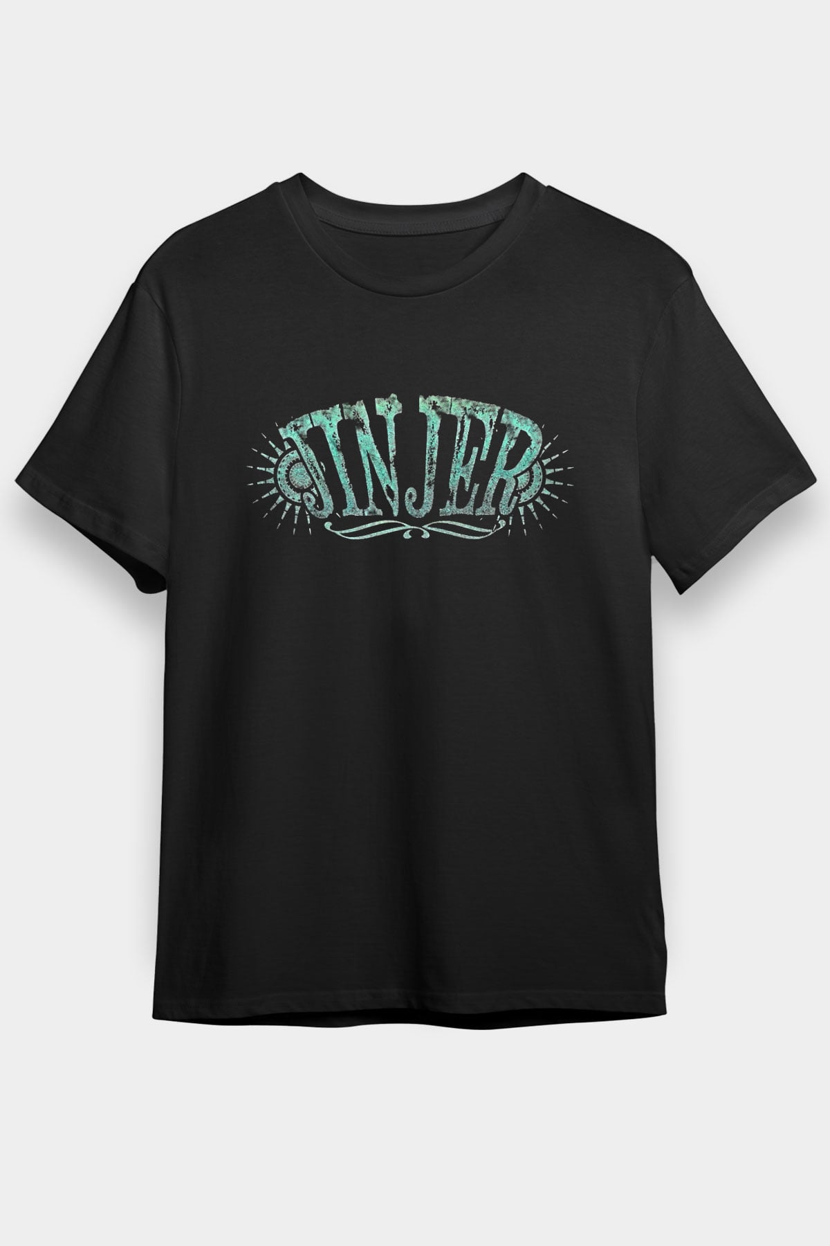 Jinjer Baskılı Unisex Siyah Tişört - Tshirt