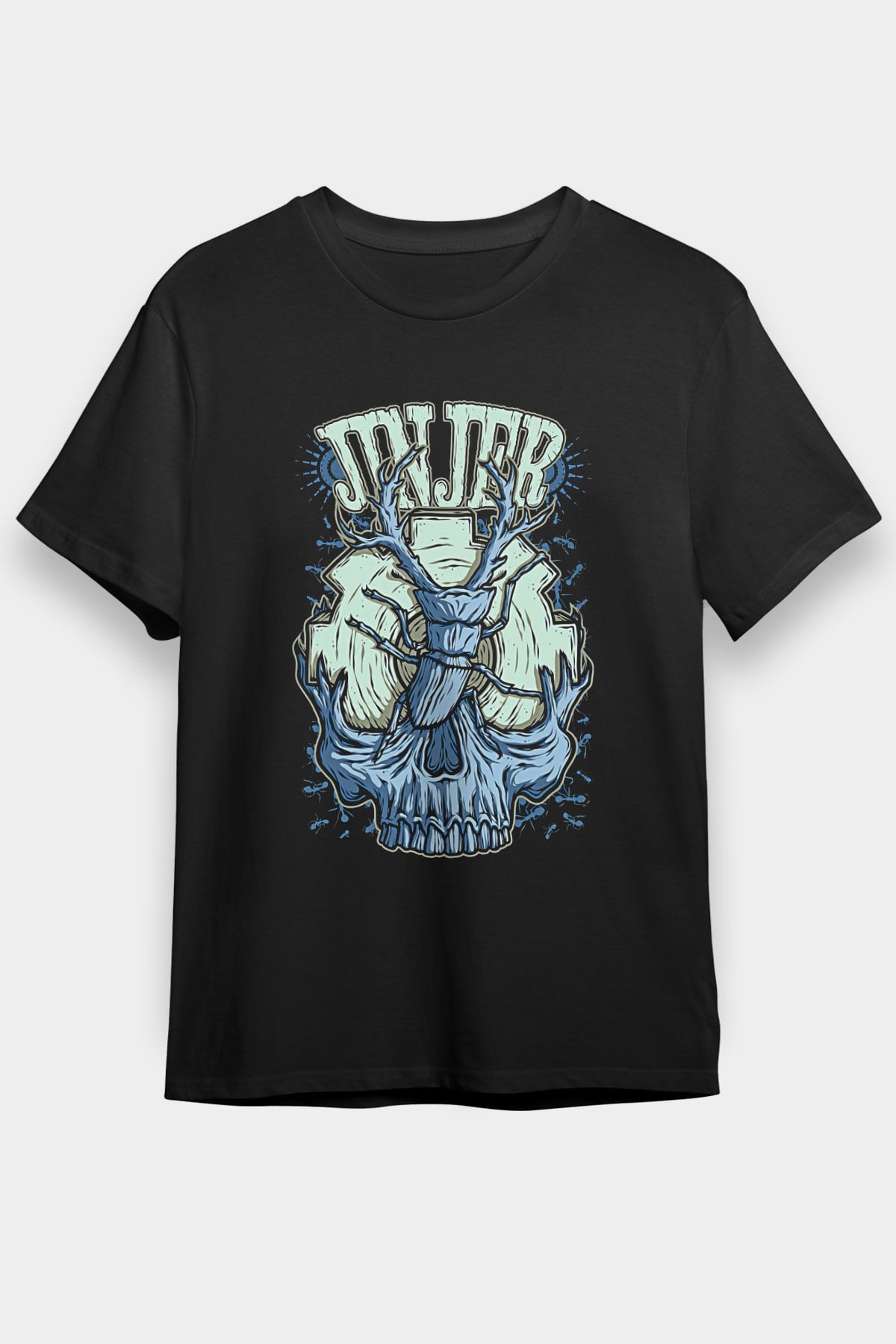 Jinjer Baskılı Unisex Siyah Tişört - Tshirt