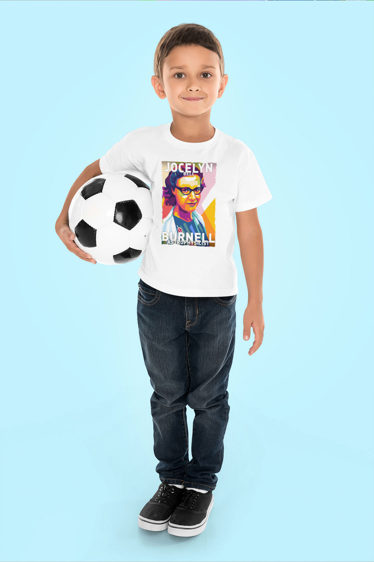 Jocelyn Bell Burnell Baskılı Unisex Beyaz Çocuk Tişörtü - Tshirt