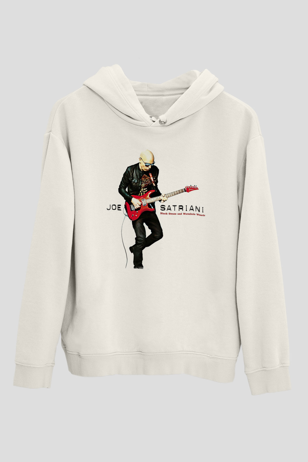 Joe Santriani Baskılı Beyaz Unisex Kapüşonlu Sweatshirt