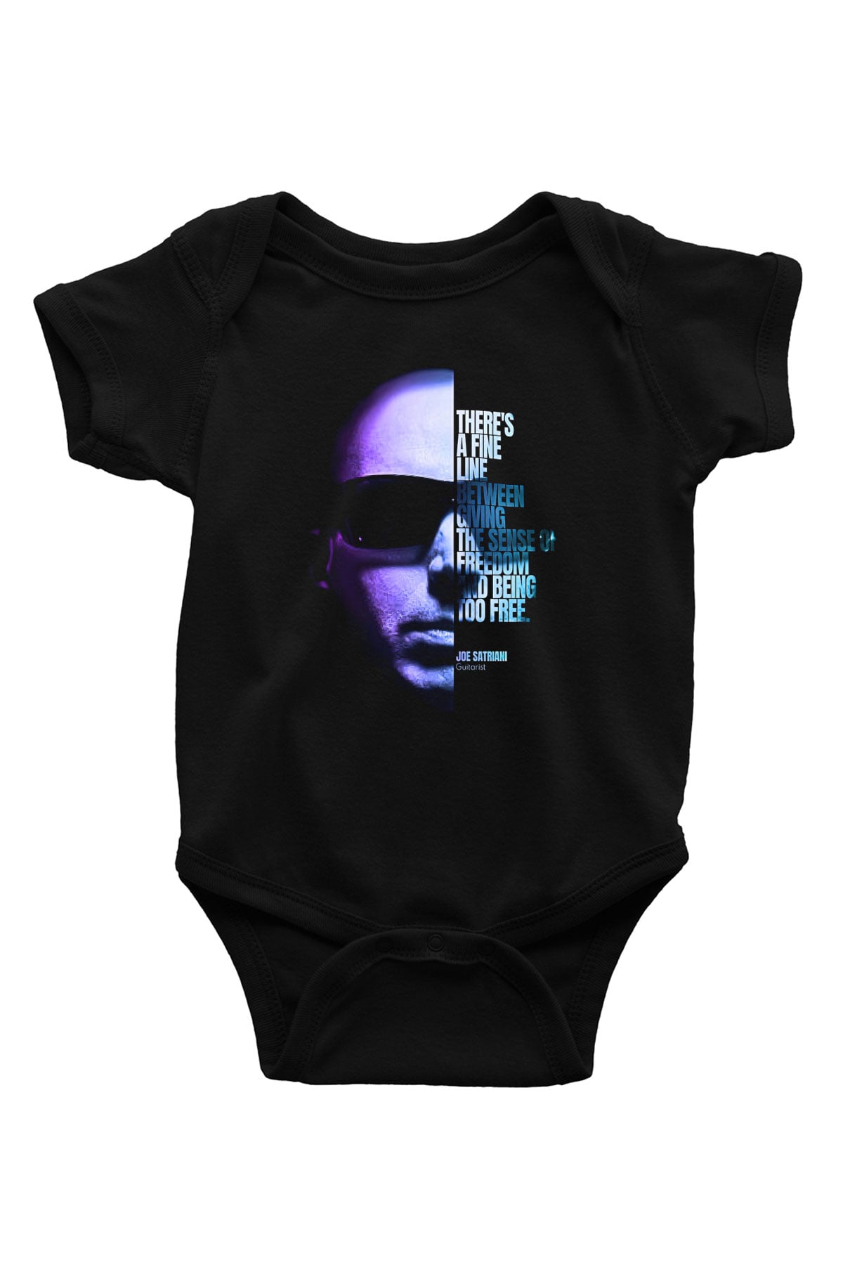 Joe Santriani Baskılı Unisex Siyah Bebek Body - Zıbın